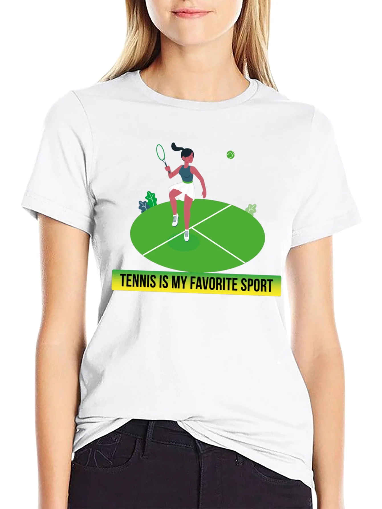 Camiseta Negra: Tenis mi Deporte Favorito