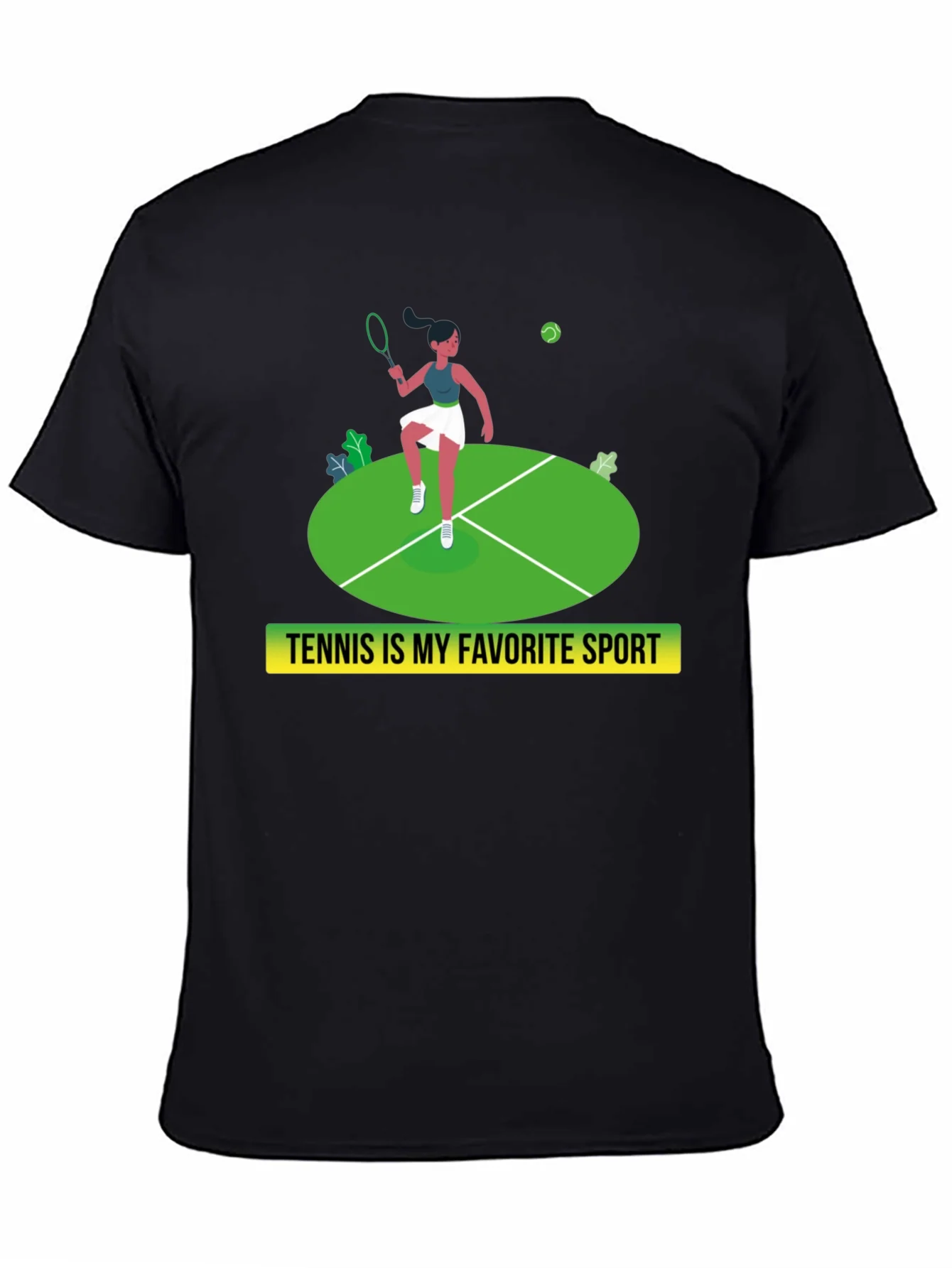 Camiseta Negra: Tenis mi Deporte Favorito