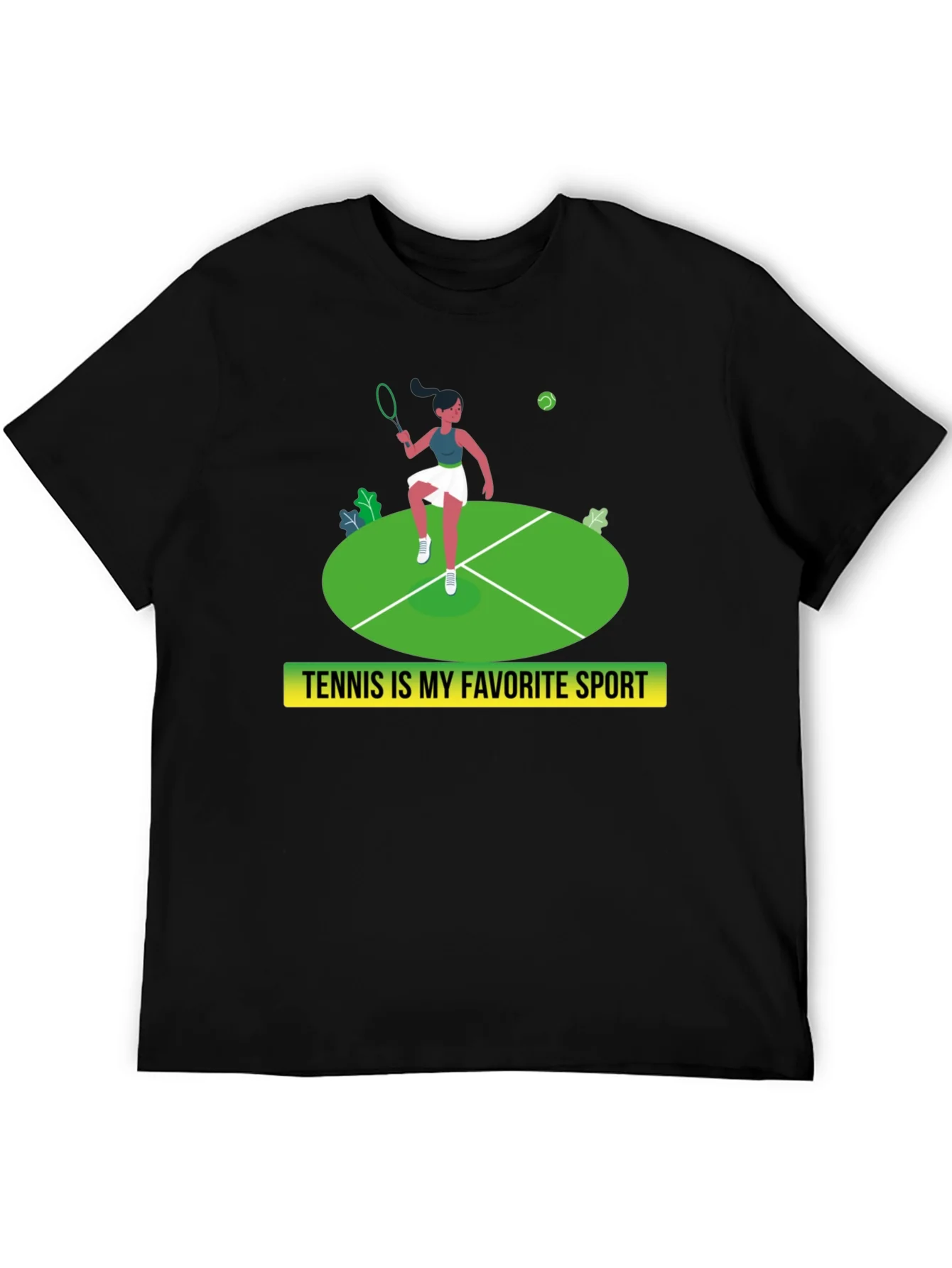 Camiseta Negra: Tenis mi Deporte Favorito