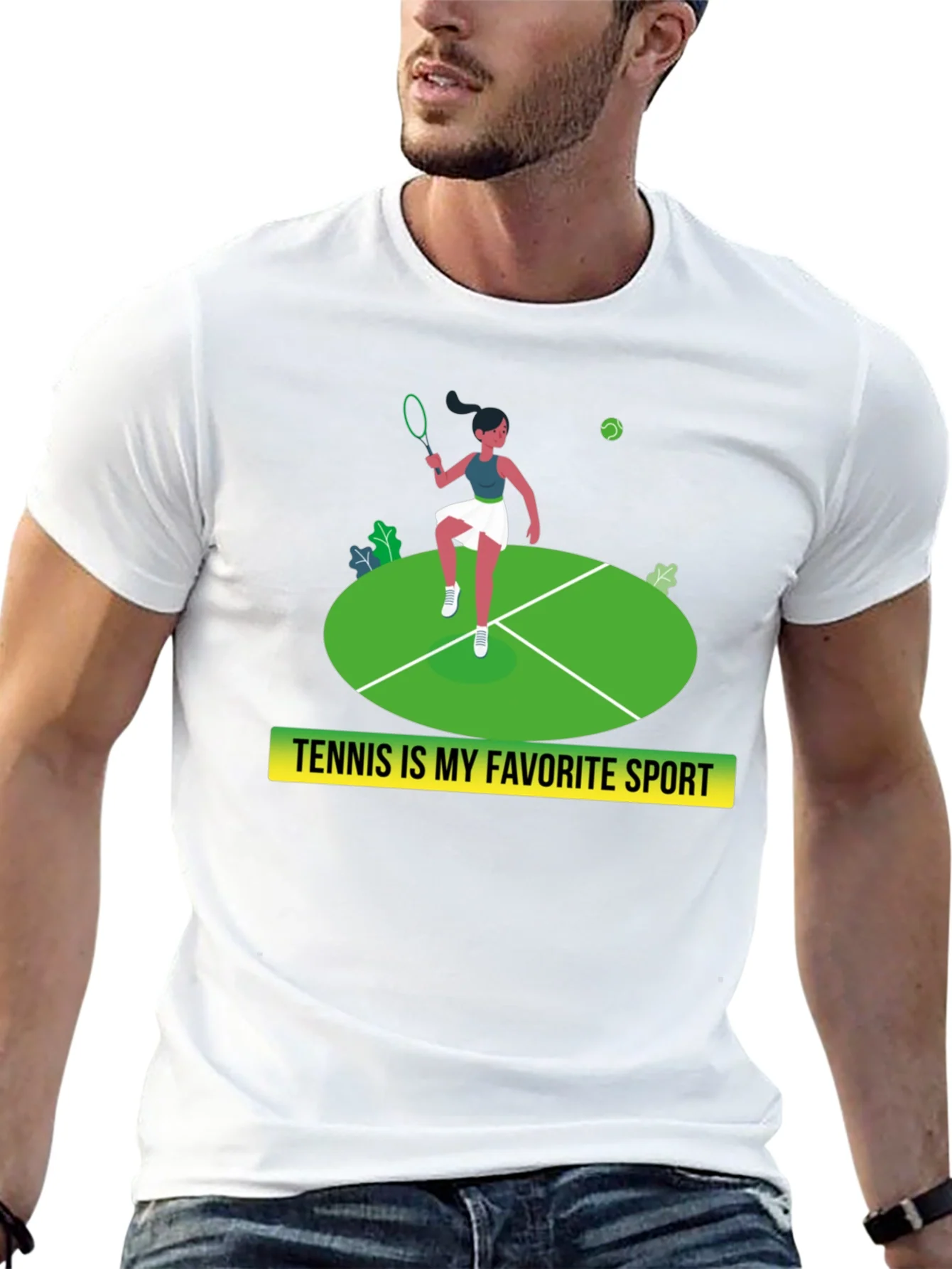 Camiseta Negra: Tenis mi Deporte Favorito