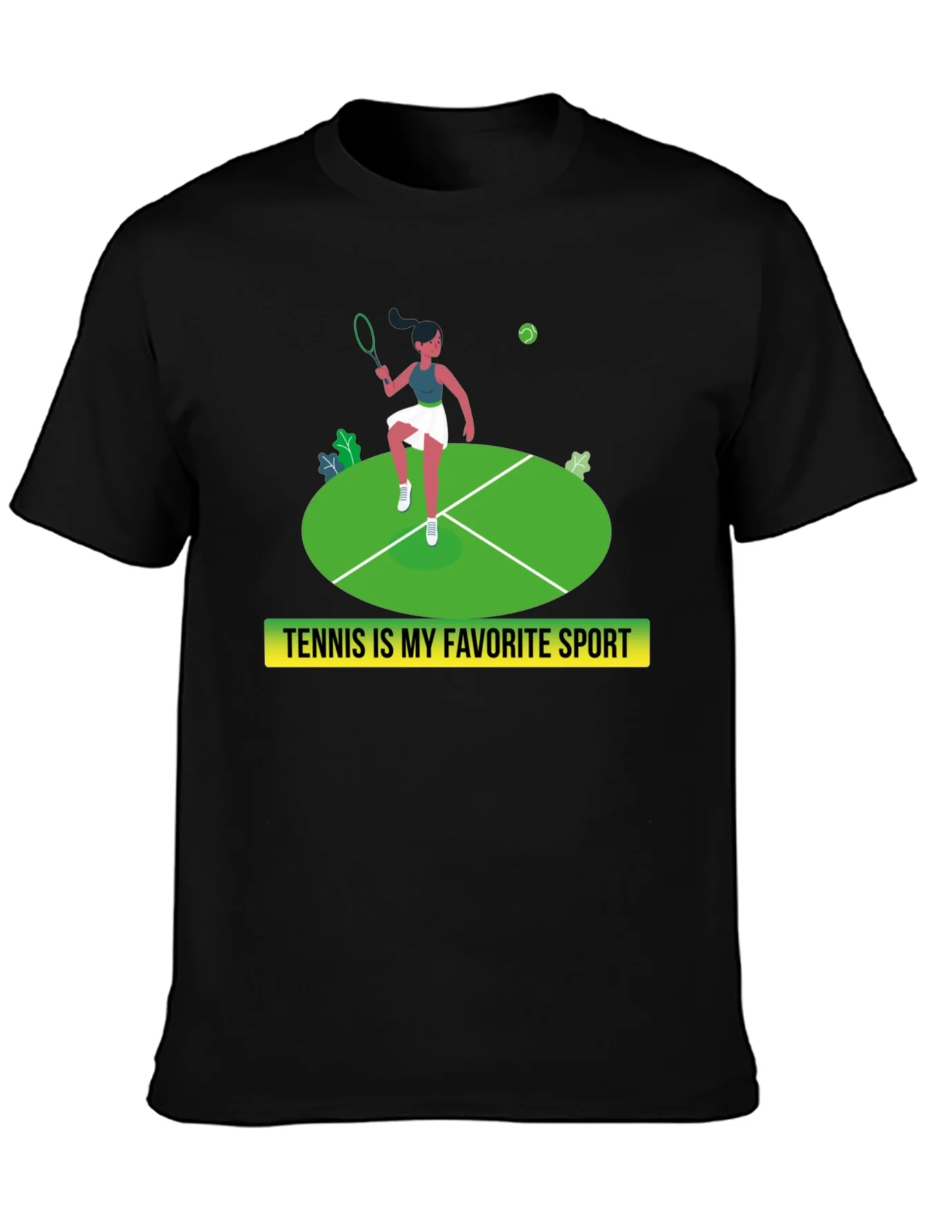 Camiseta Negra: Tenis mi Deporte Favorito