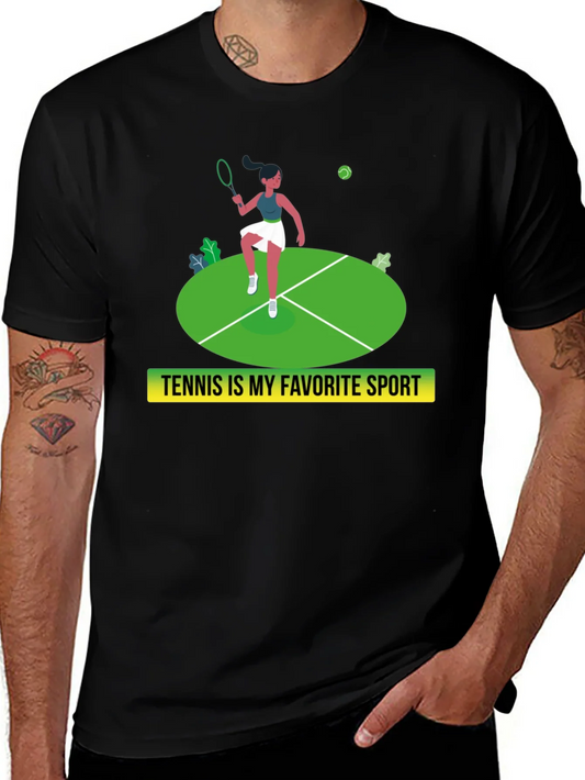 Camiseta Negra: Tenis mi Deporte Favorito
