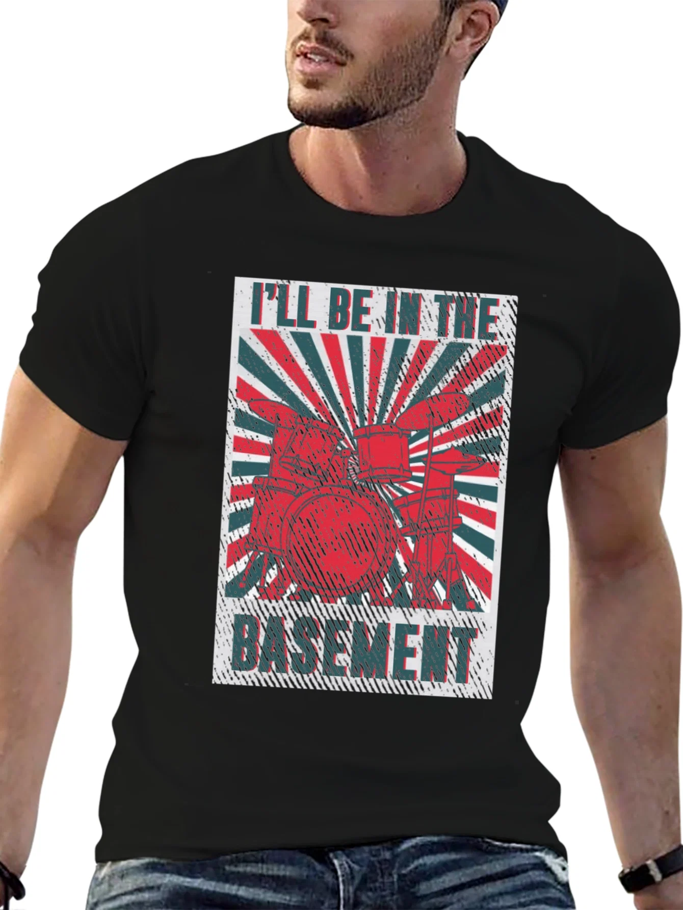 Rebbecca Ill Be in the Basement Drum Set T-Shirt