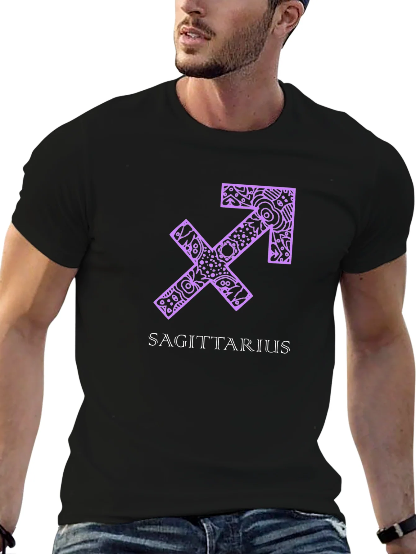 Rebbecca Sagittarius Zodiac Graphic Tee - Black