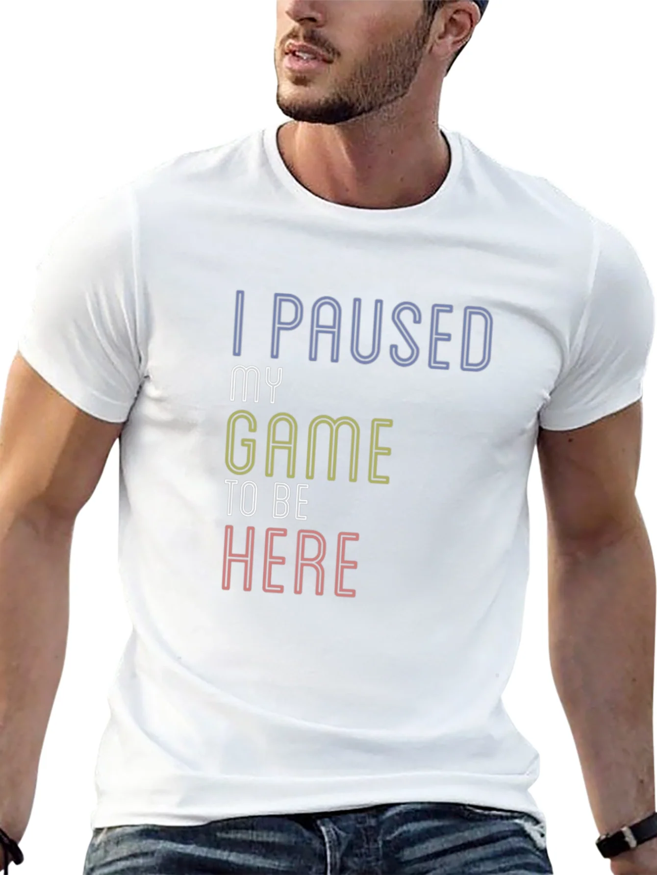 Camiseta Negra I Paused My Game To Be Here