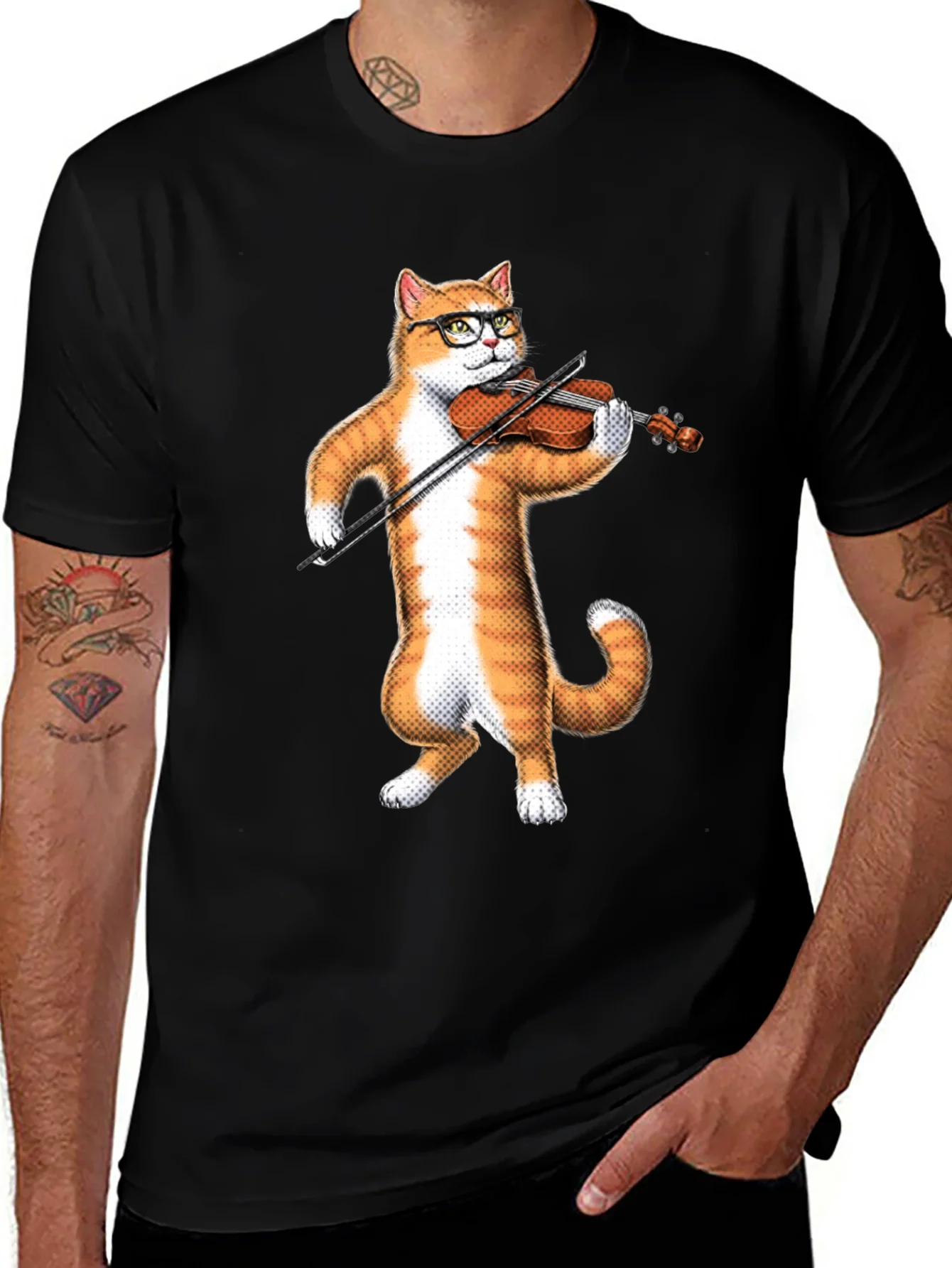 Rebbecca Cat Playing Violin T-Shirt