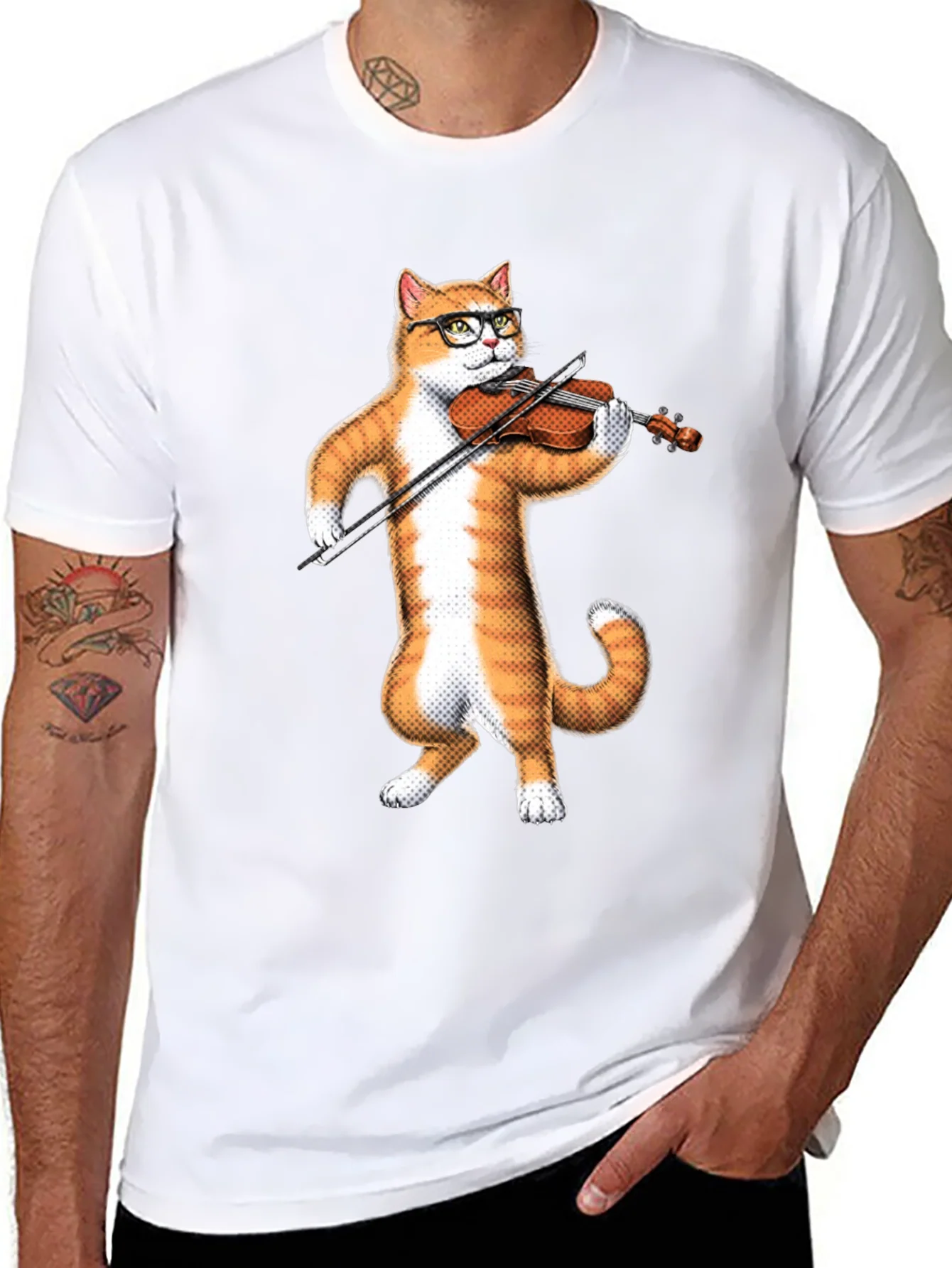 Rebbecca Cat Playing Violin T-Shirt