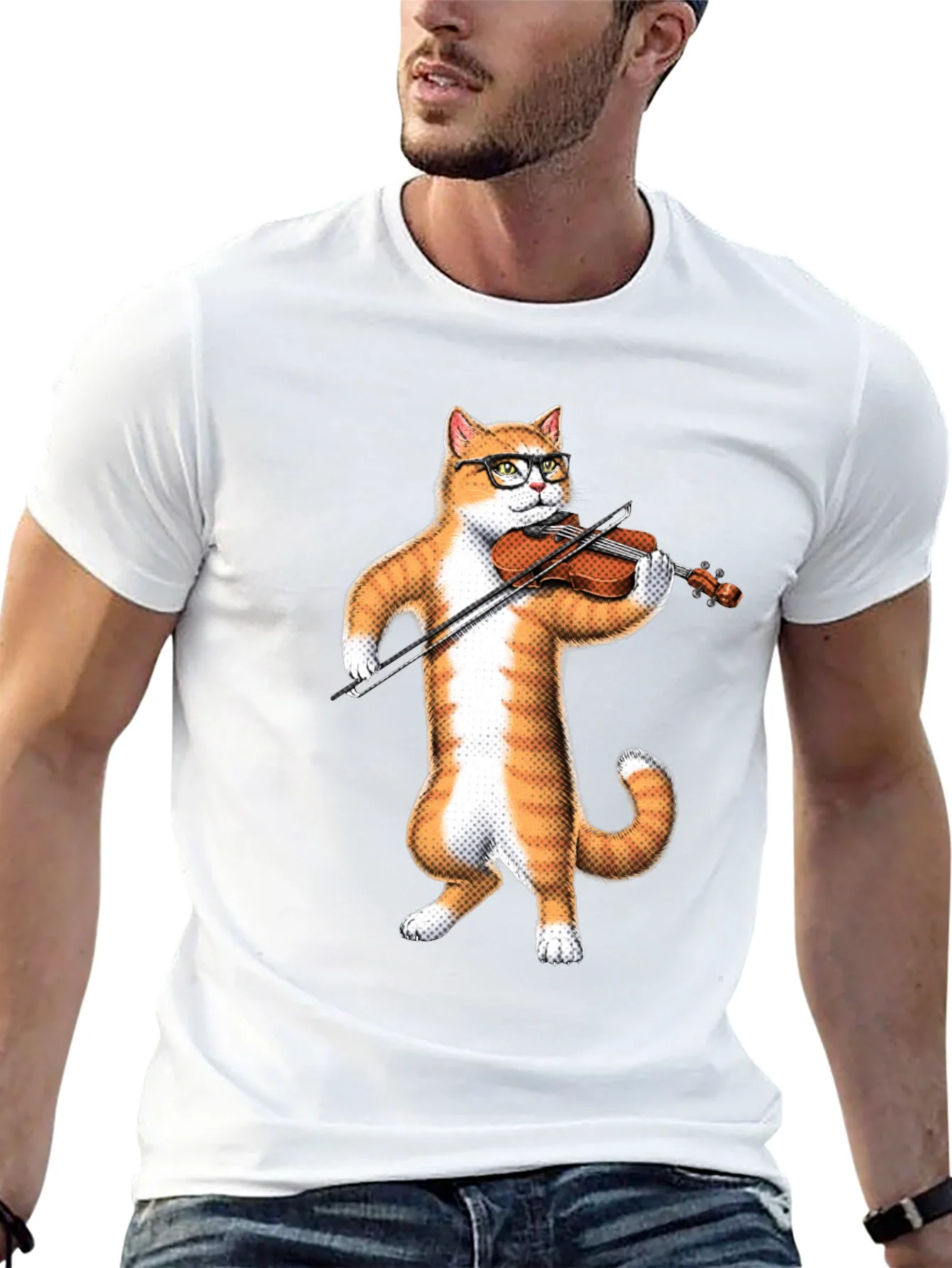 Rebbecca Cat Playing Violin T-Shirt