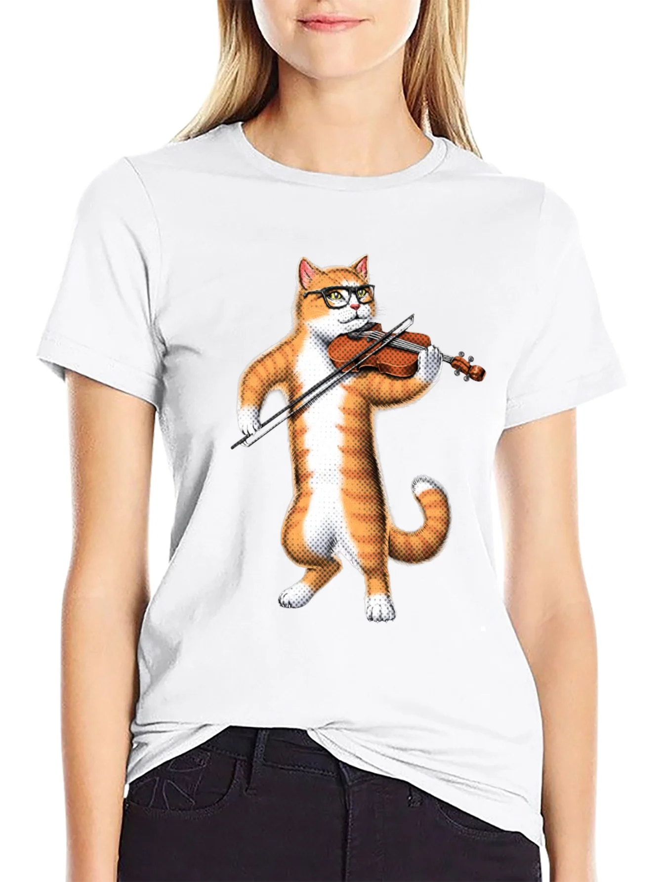 Rebbecca Cat Playing Violin T-Shirt