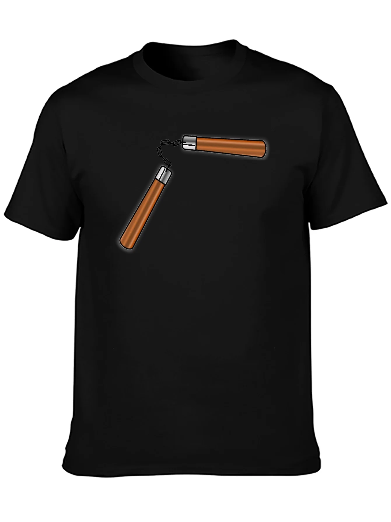 Camiseta Negra con Dise?o Nunchaku