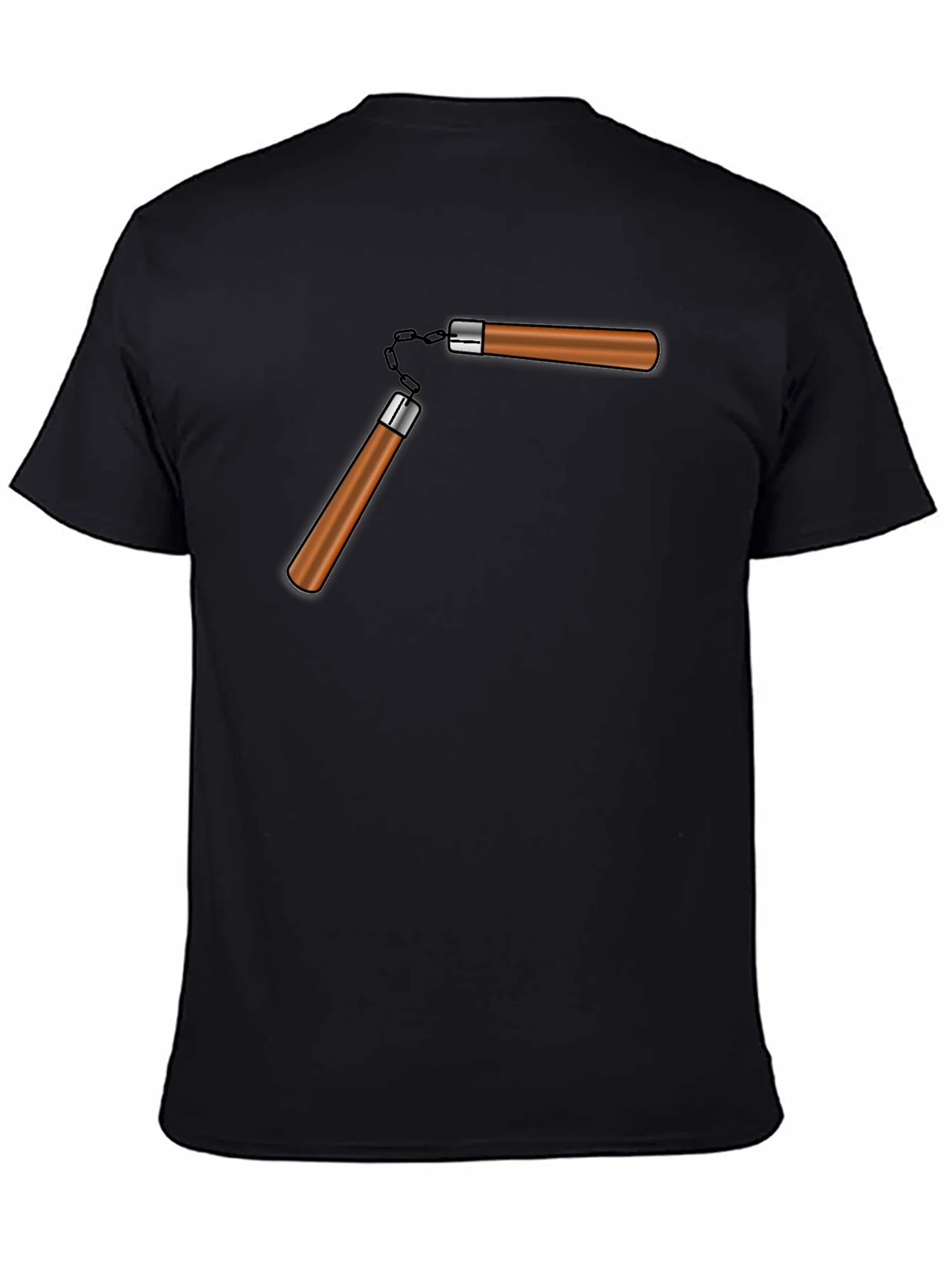 Camiseta Negra con Dise?o Nunchaku