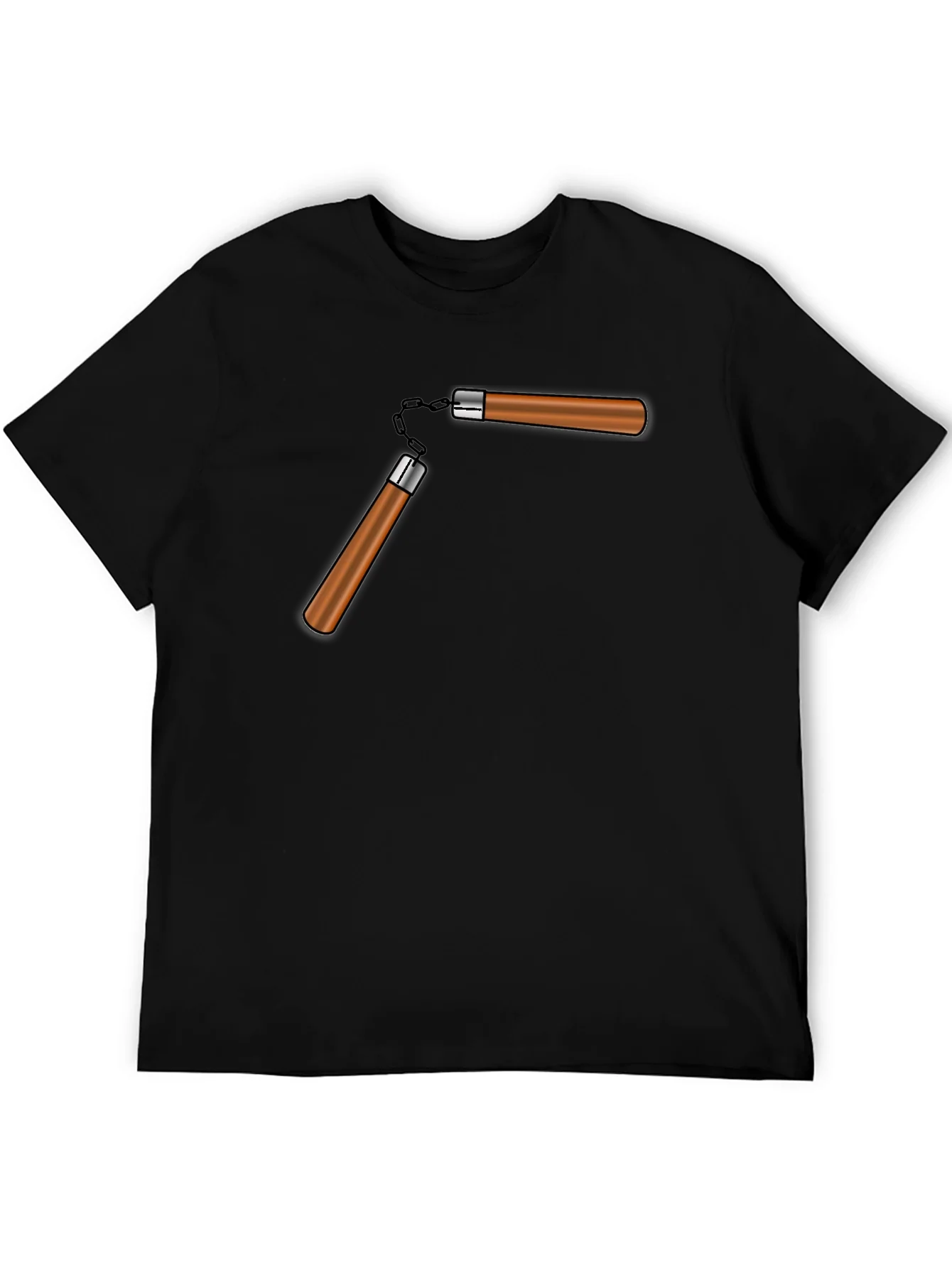 Camiseta Negra con Dise?o Nunchaku