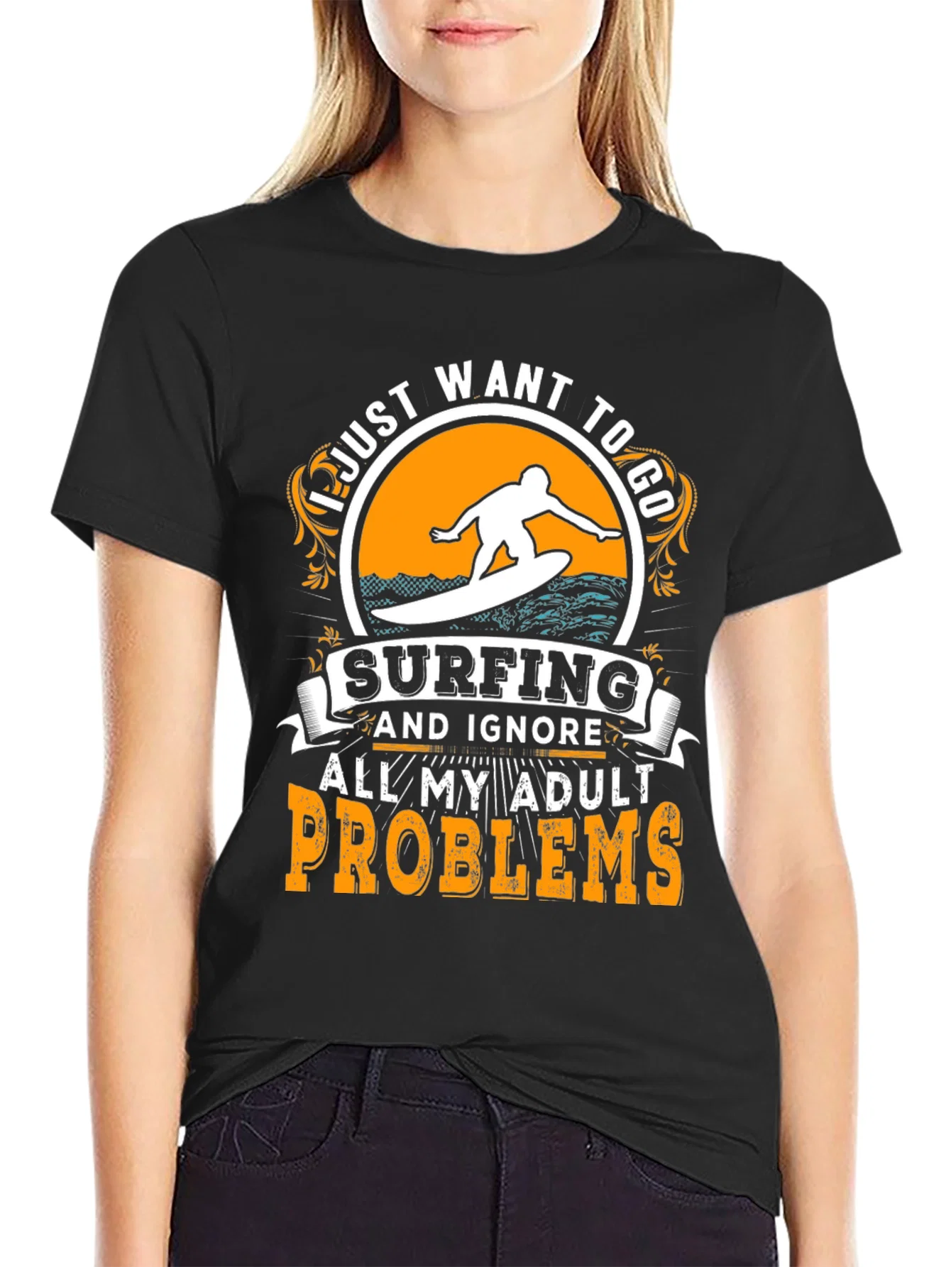 Rebbecca Surfing T-Shirt: Ignore Adult Problems