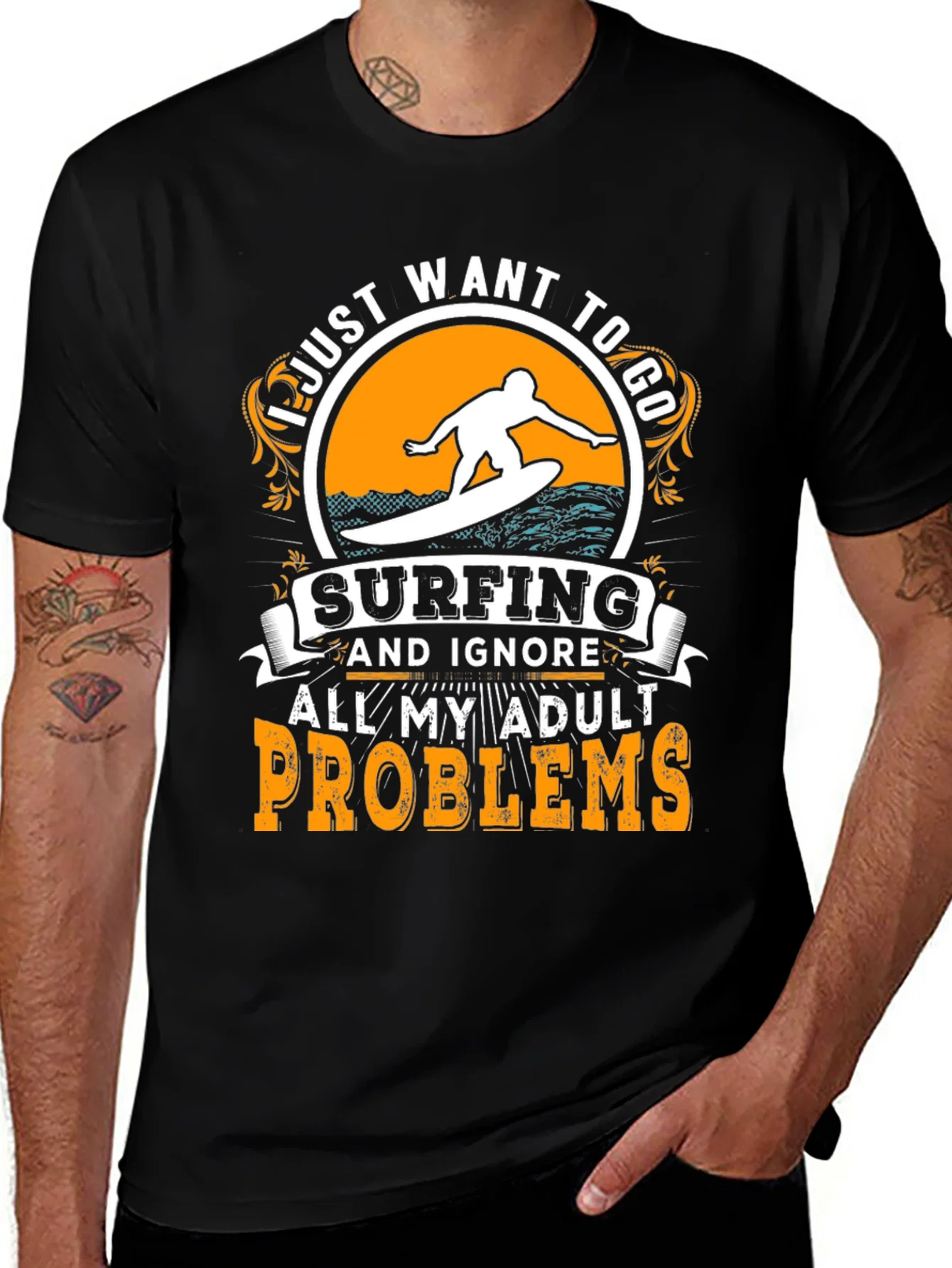 Rebbecca Surfing T-Shirt: Ignore Adult Problems