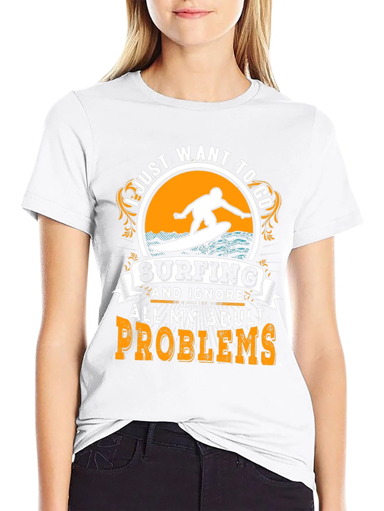 Rebbecca Surfing T-Shirt: Ignore Adult Problems