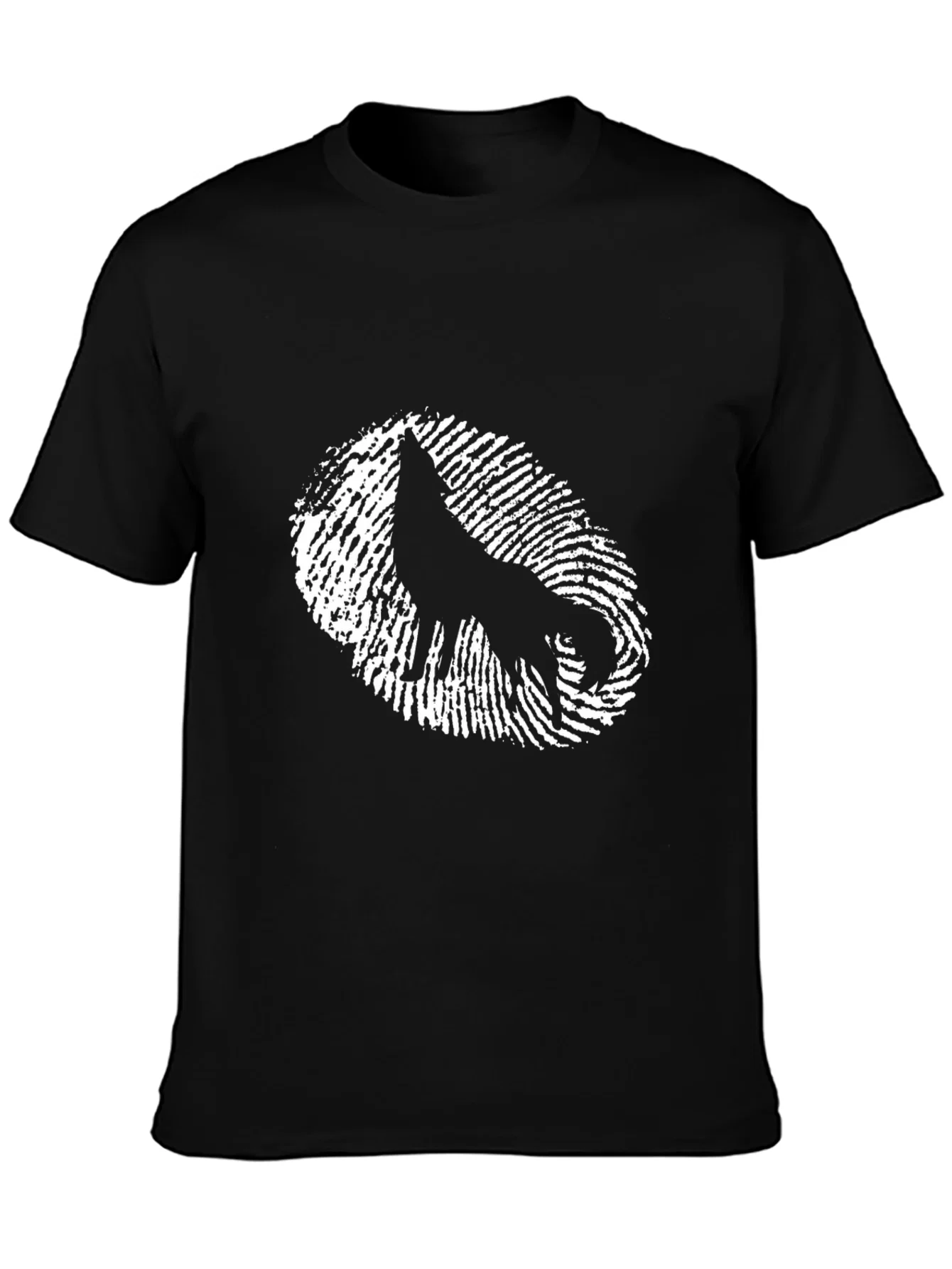 Rebbecca Wolf Fingerprint Graphic Tee - Cool Black T-Shirt