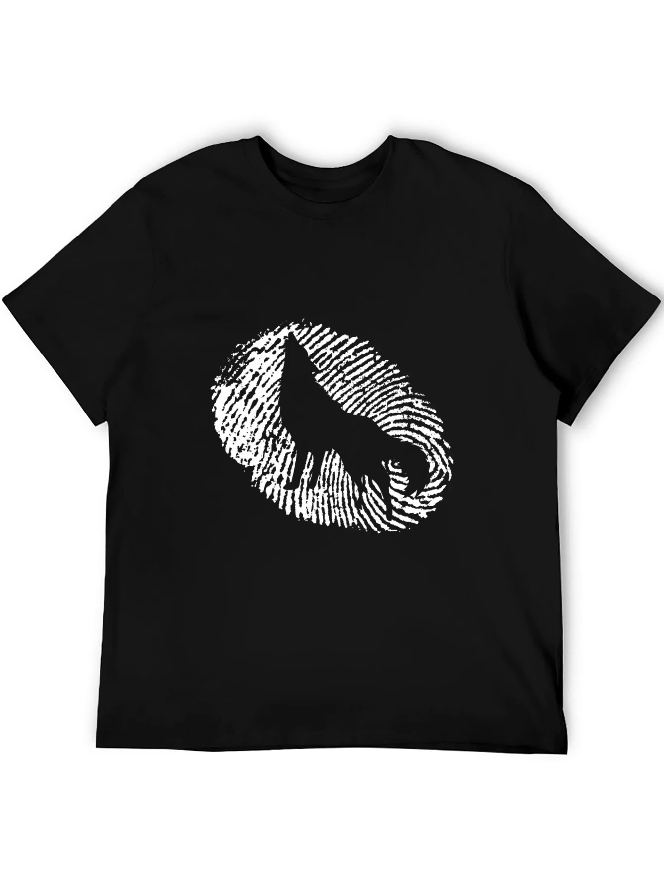 Rebbecca Wolf Fingerprint Graphic Tee - Cool Black T-Shirt