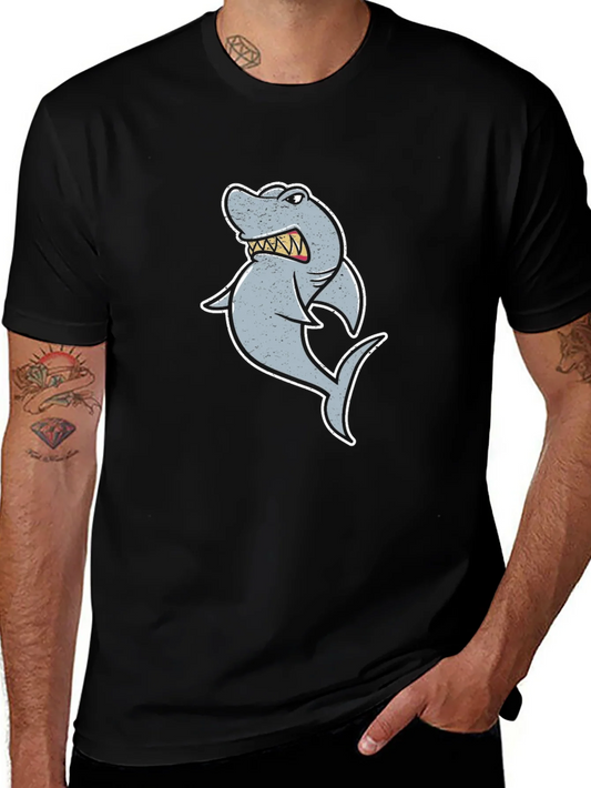 Rebbecca Cartoon Shark Graphic Tee - Black