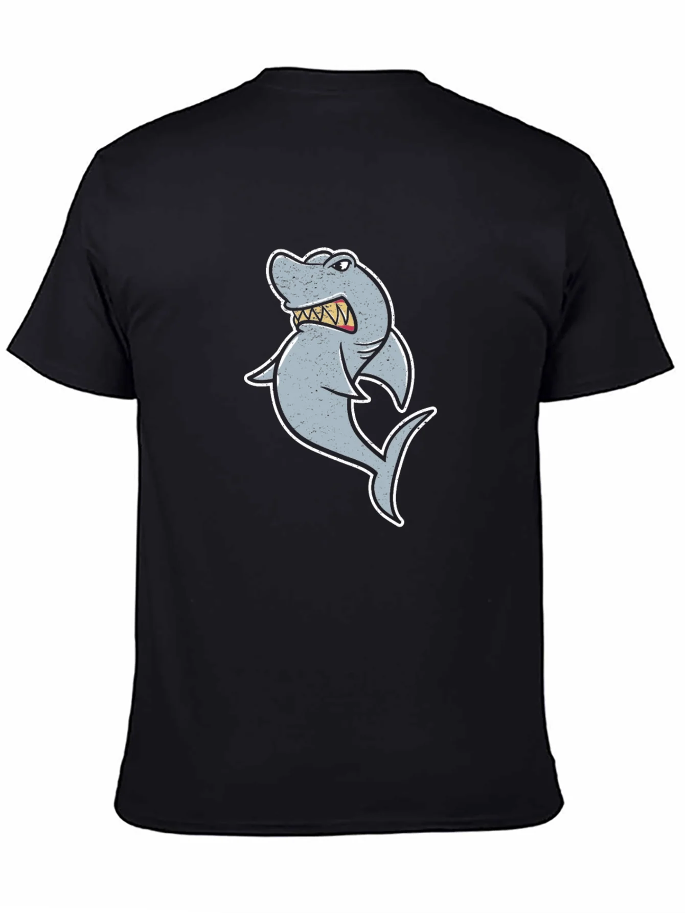 Rebbecca Cartoon Shark Graphic Tee - Black