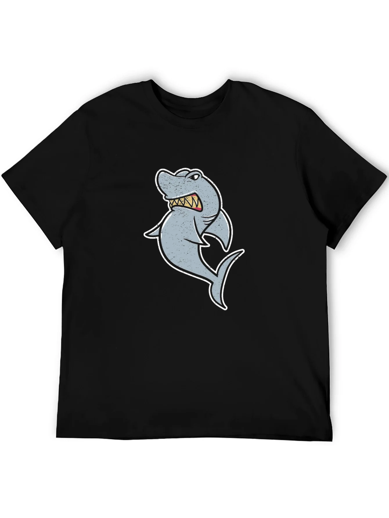 Rebbecca Cartoon Shark Graphic Tee - Black