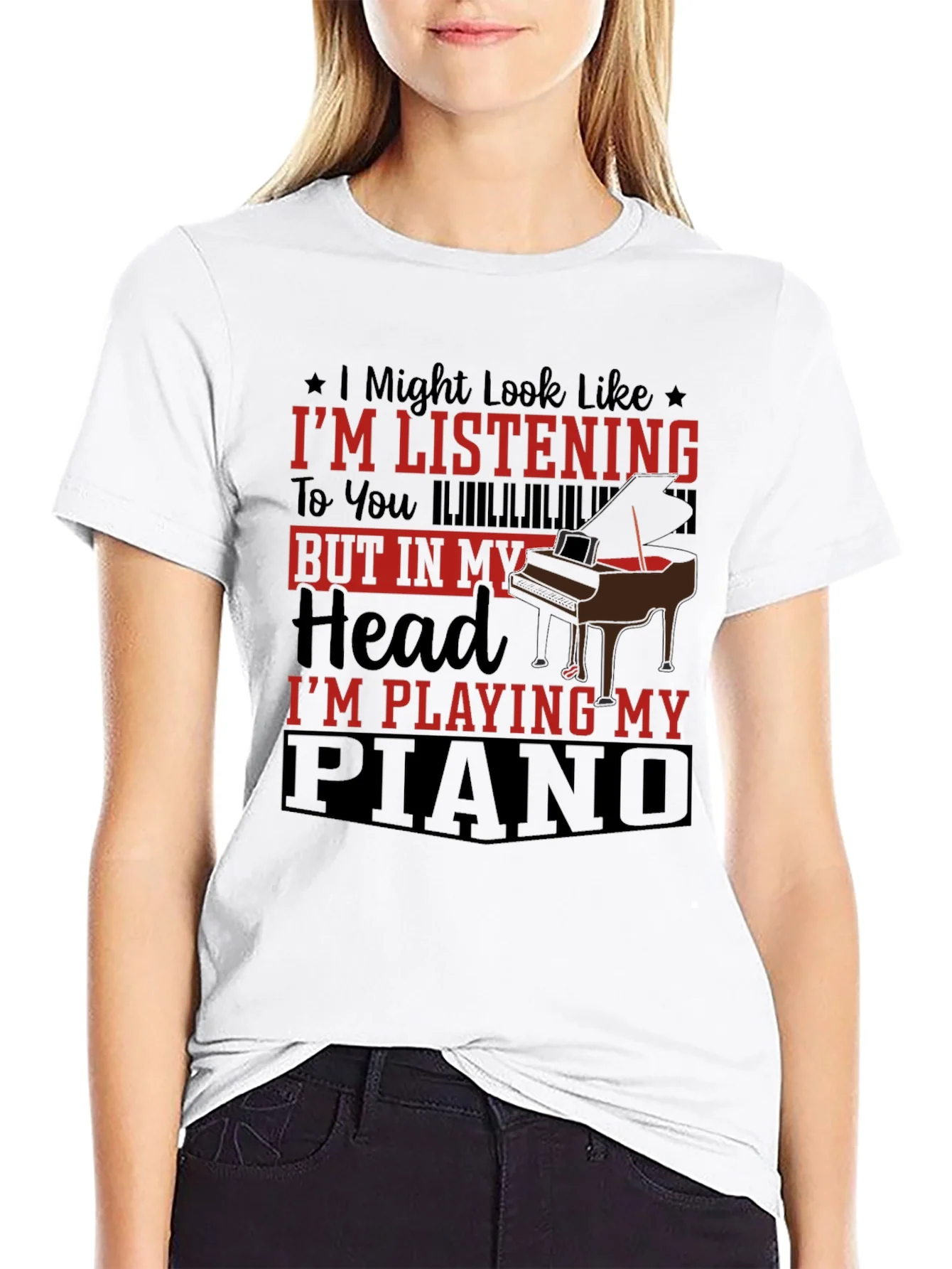 Rebbecca Piano Lover Tee: Im Playing My Piano