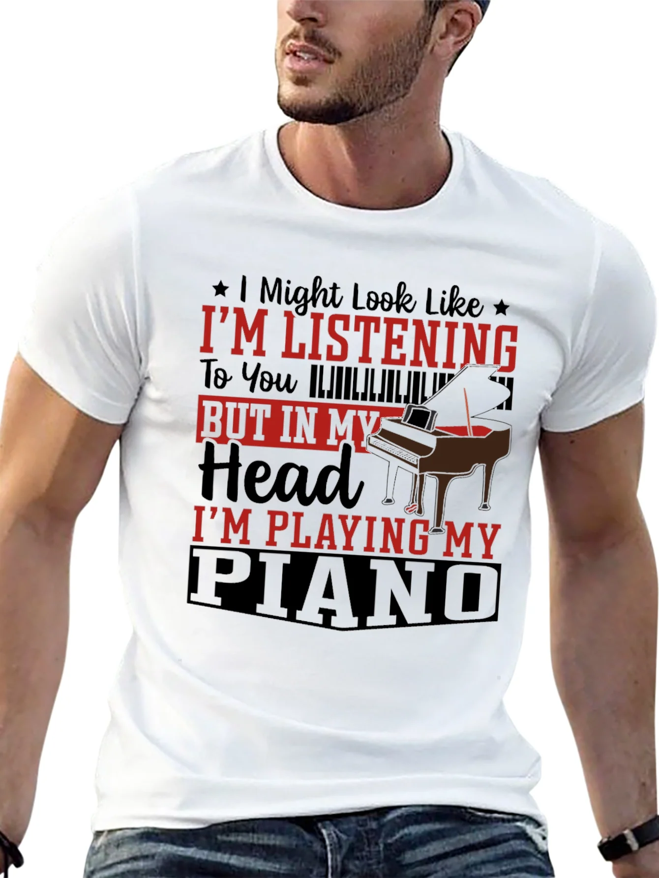 Rebbecca Piano Lover Tee: Im Playing My Piano