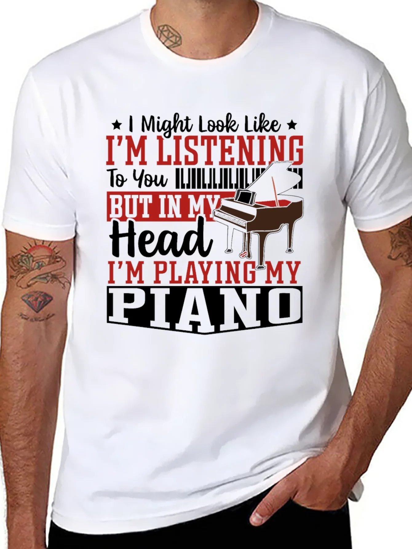 Rebbecca Piano Lover Tee: Im Playing My Piano