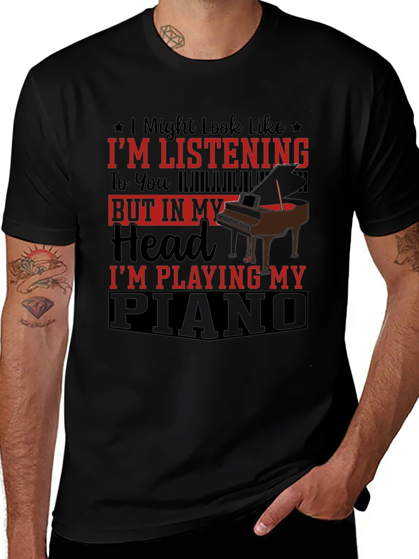 Rebbecca Piano Lover Tee: Im Playing My Piano