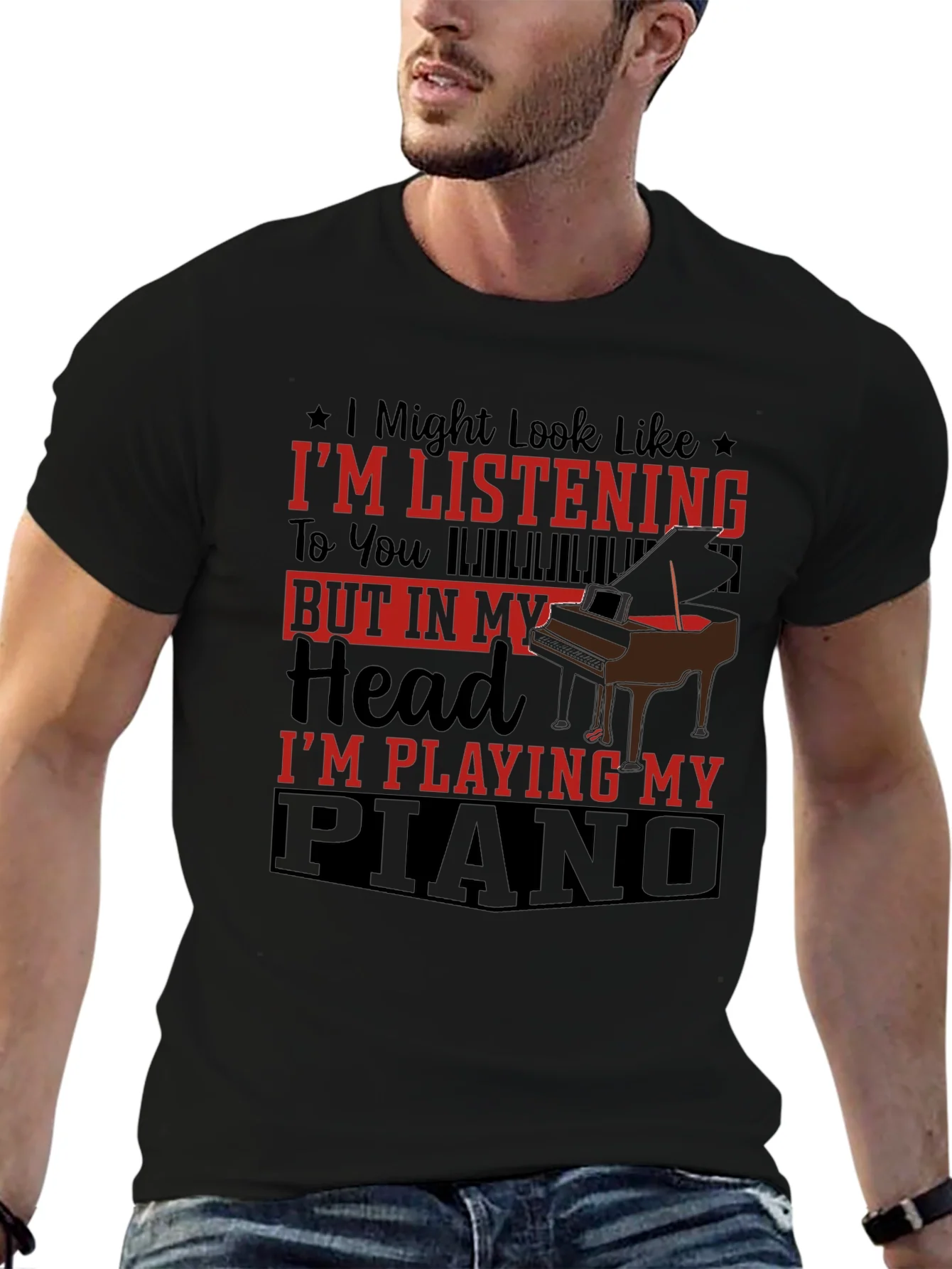 Rebbecca Piano Lover Tee: Im Playing My Piano