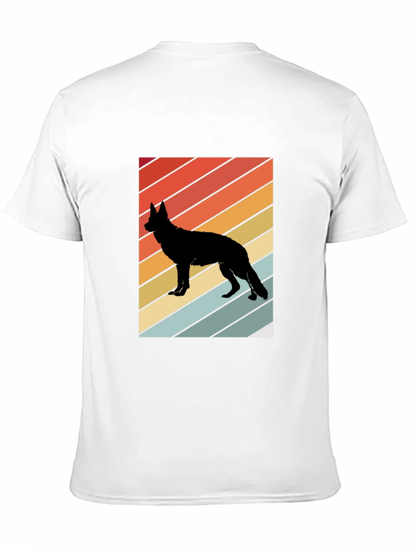 Camiseta Negra con Silueta de Perro Estilo Retro