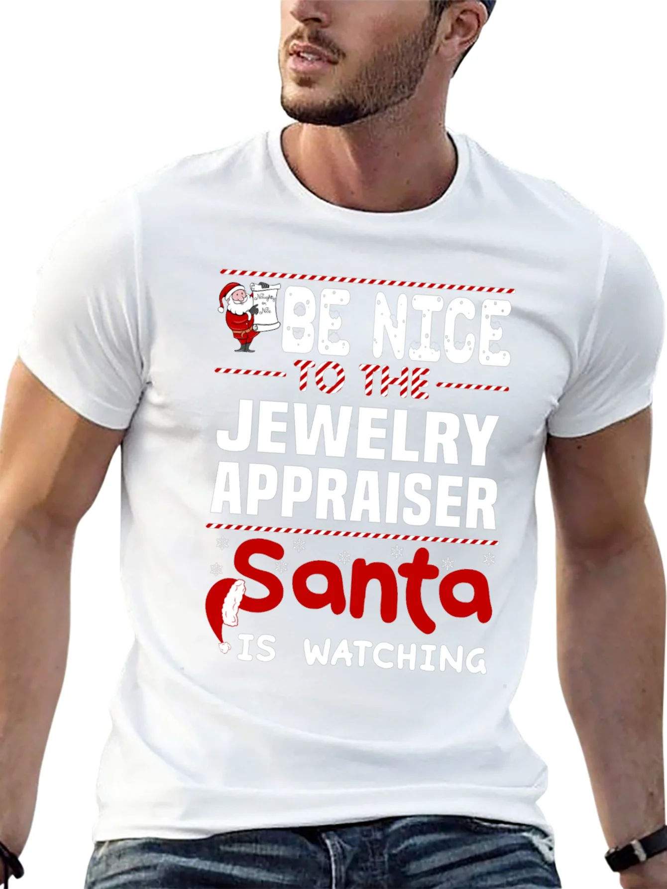 Rebbecca Funny Jewelry Appraiser Santa Christmas T-Shirt