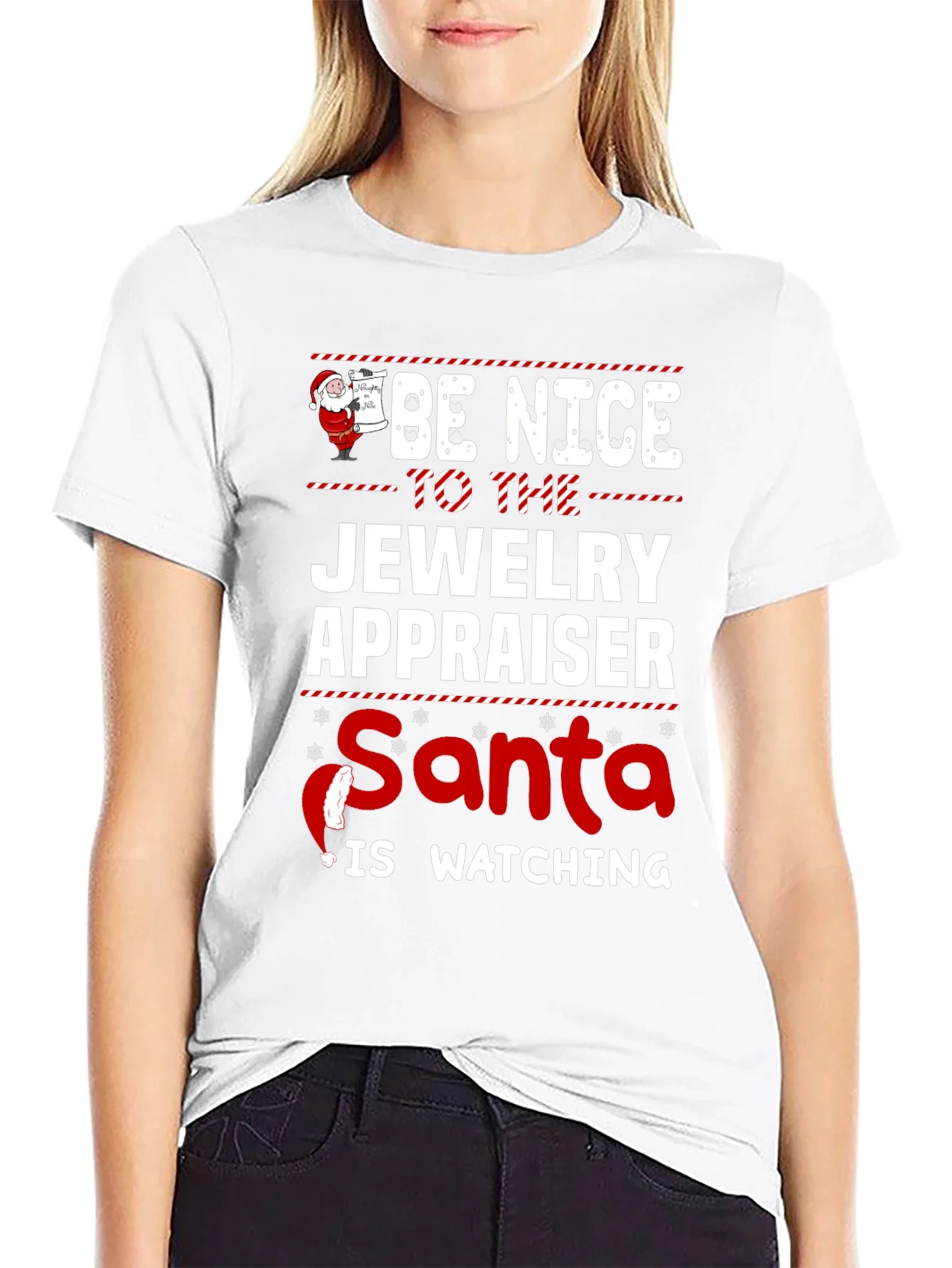 Rebbecca Funny Jewelry Appraiser Santa Christmas T-Shirt