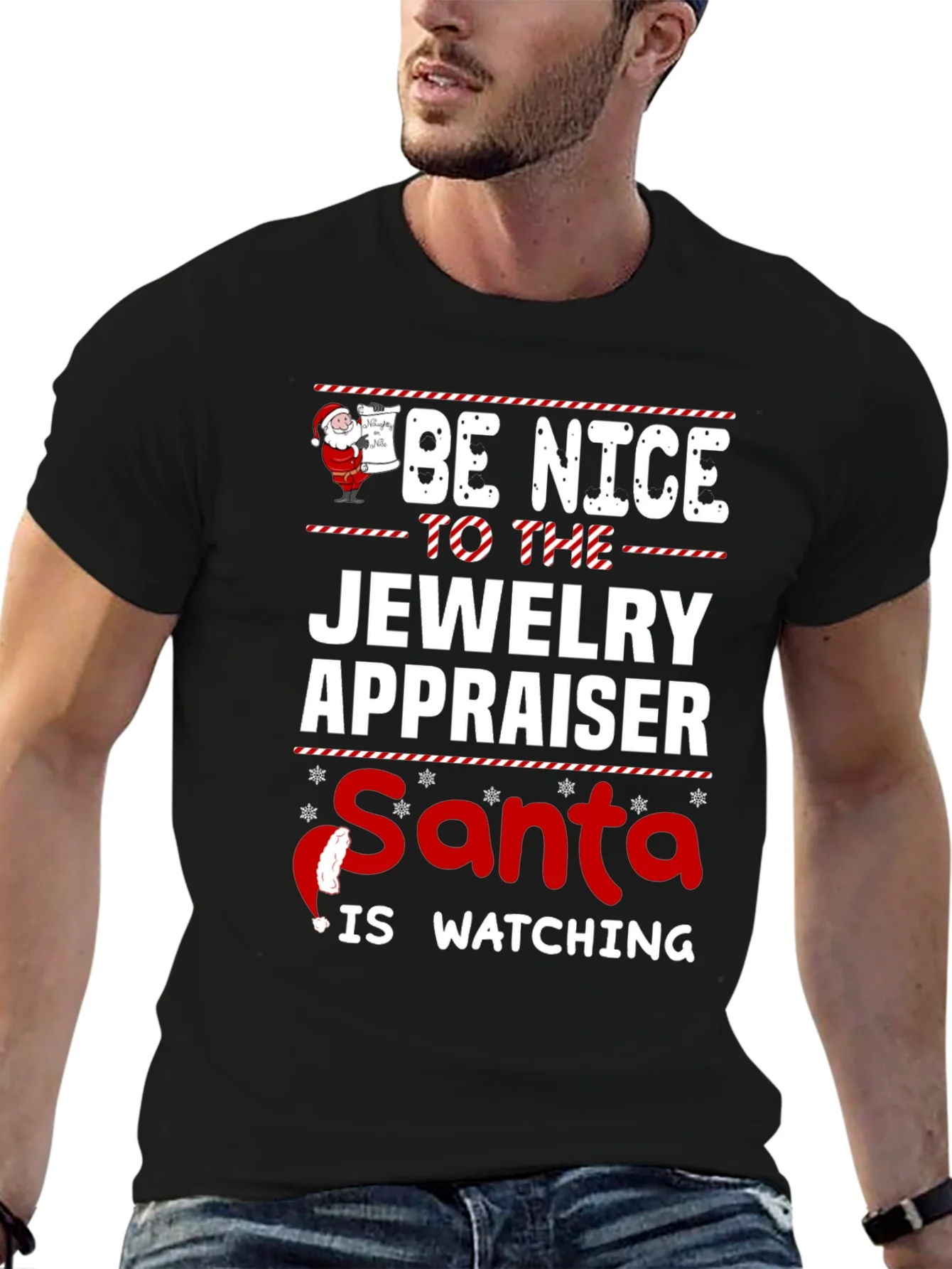Rebbecca Funny Jewelry Appraiser Santa Christmas T-Shirt