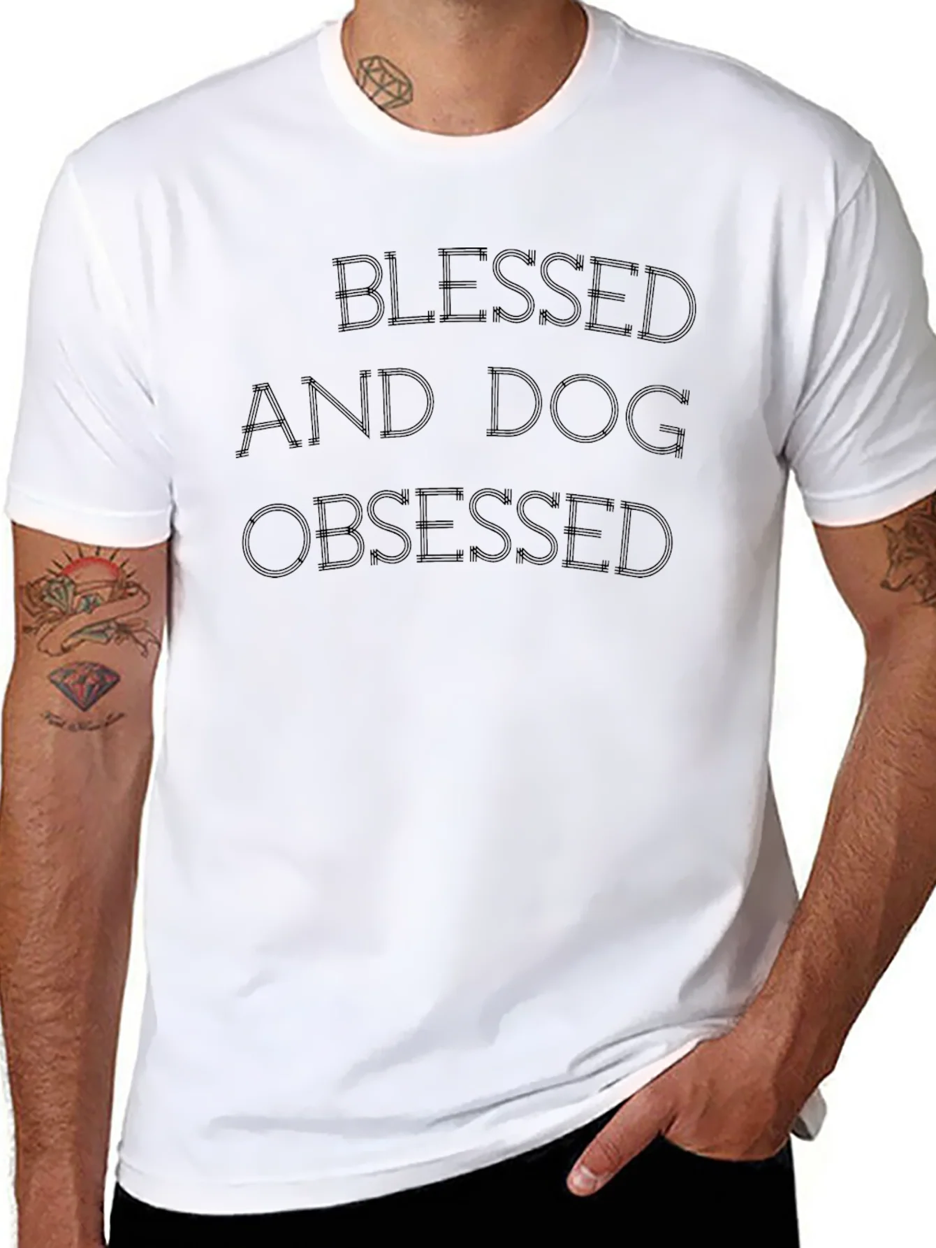 Rebbecca Blessed And Dog Obsessed Black Tee