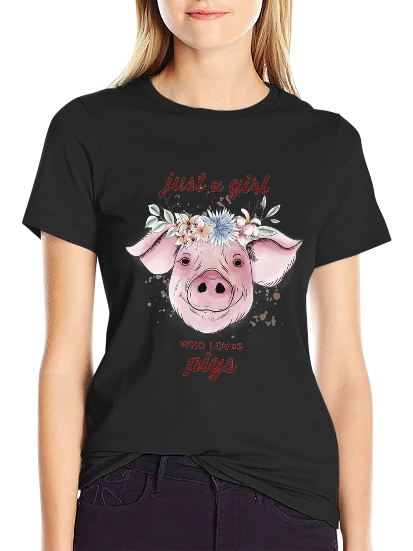 Rebbecca Just A Girl Who Loves Pigs T-Shirt