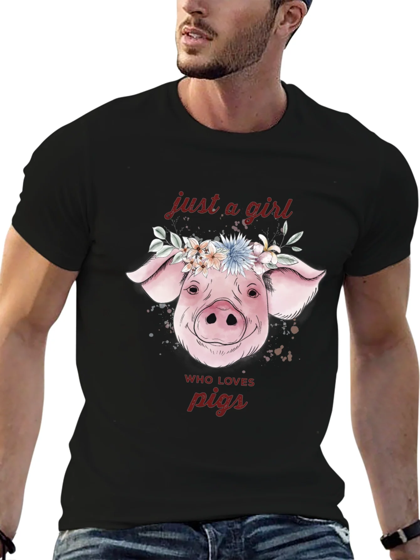 Rebbecca Just A Girl Who Loves Pigs T-Shirt