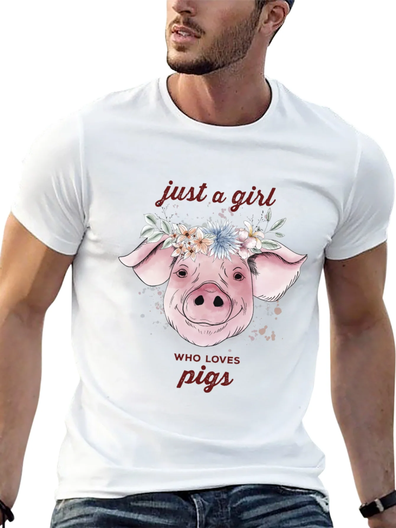 Rebbecca Just A Girl Who Loves Pigs T-Shirt