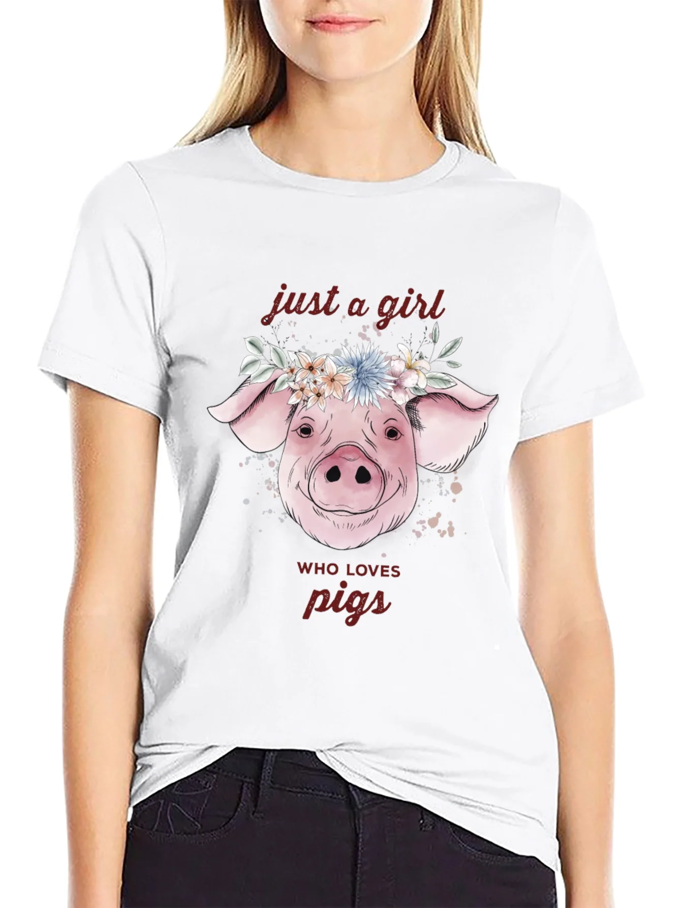 Rebbecca Just A Girl Who Loves Pigs T-Shirt