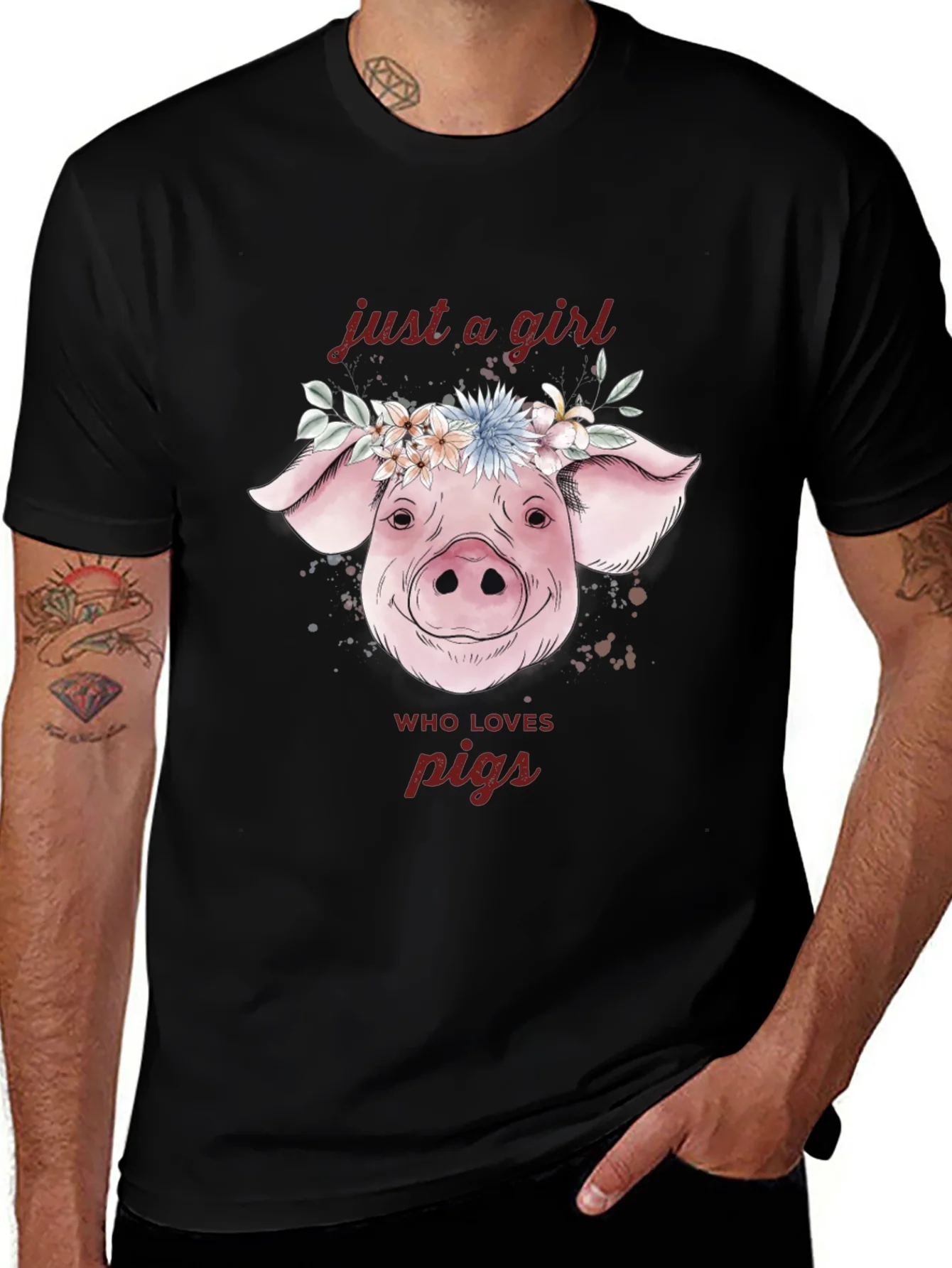 Rebbecca Just A Girl Who Loves Pigs T-Shirt