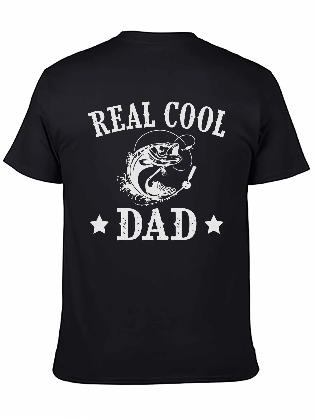 Camiseta Negra Real Cool Dad Pescador