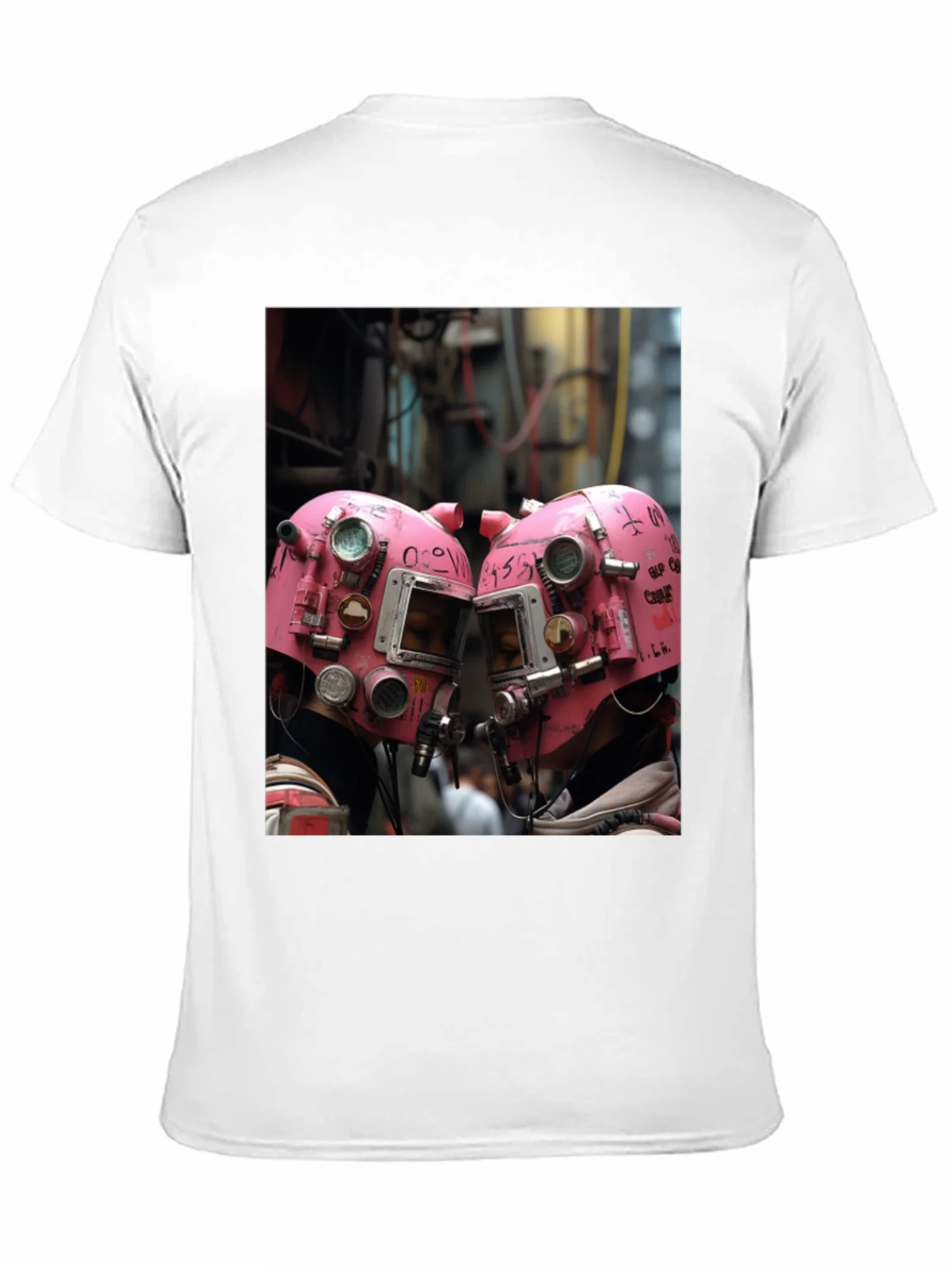 Rebbecca Abstract Pink Helmet Graphic Black Tee