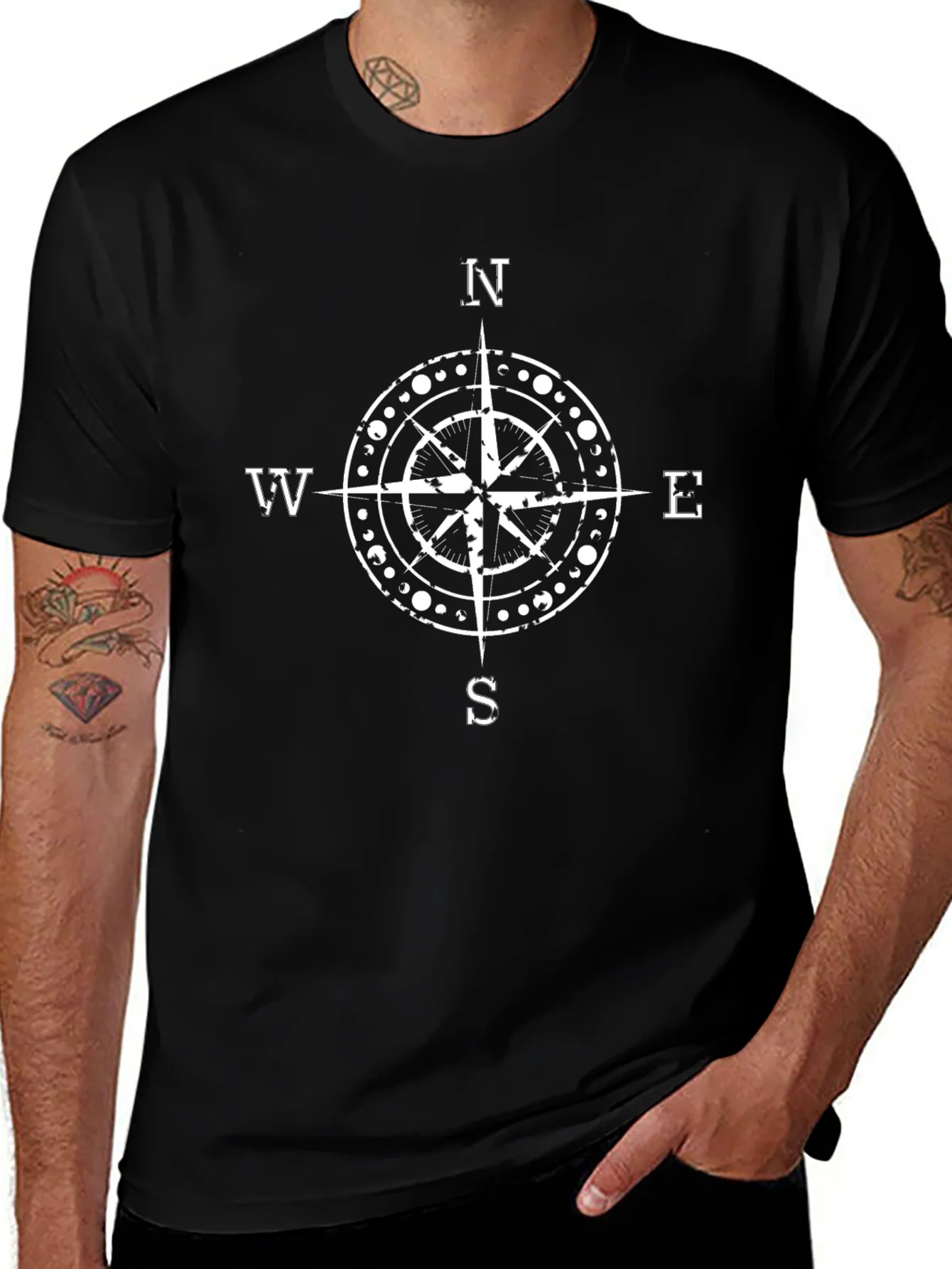 Rebbecca Compass Graphic Black T-Shirt