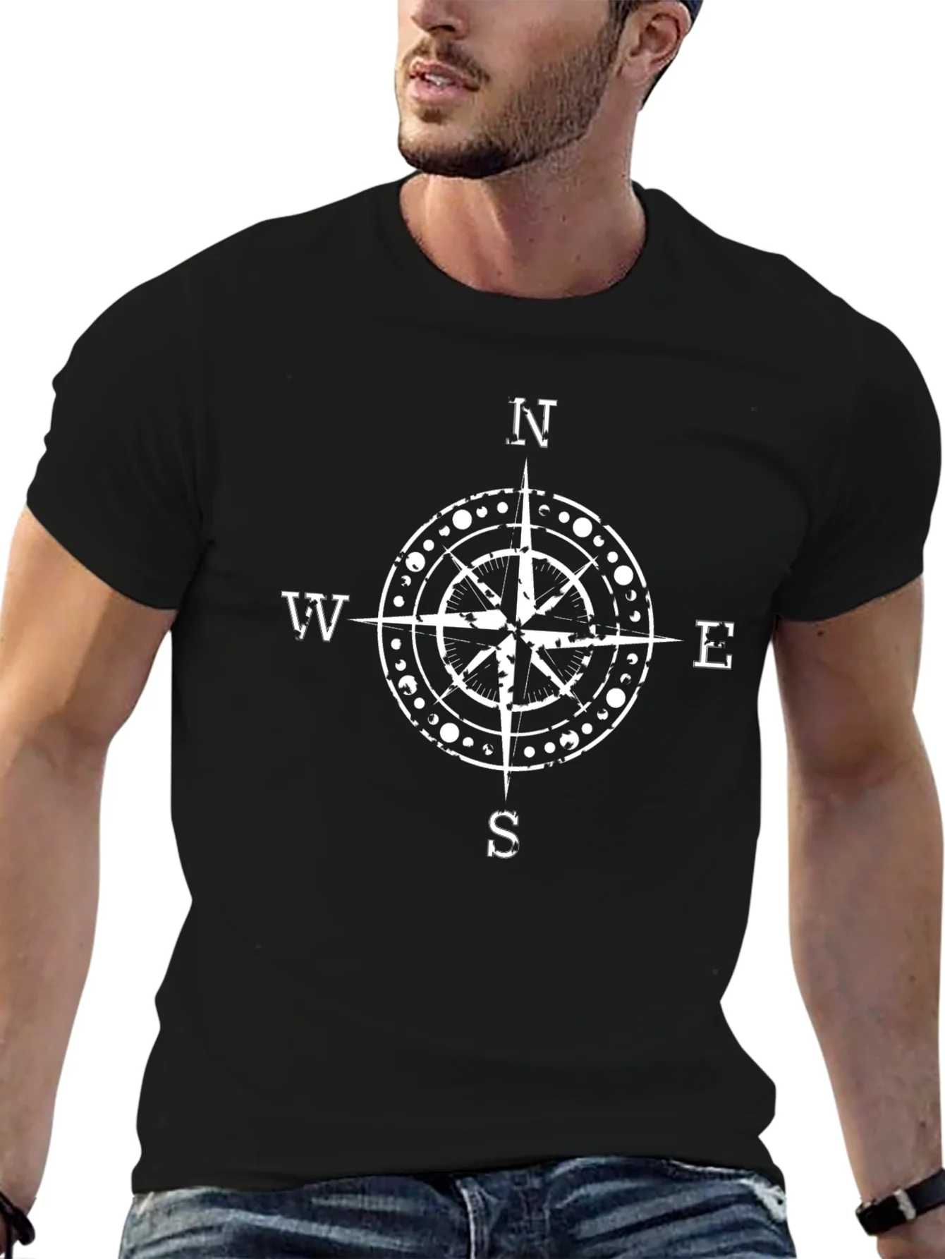 Rebbecca Compass Graphic Black T-Shirt