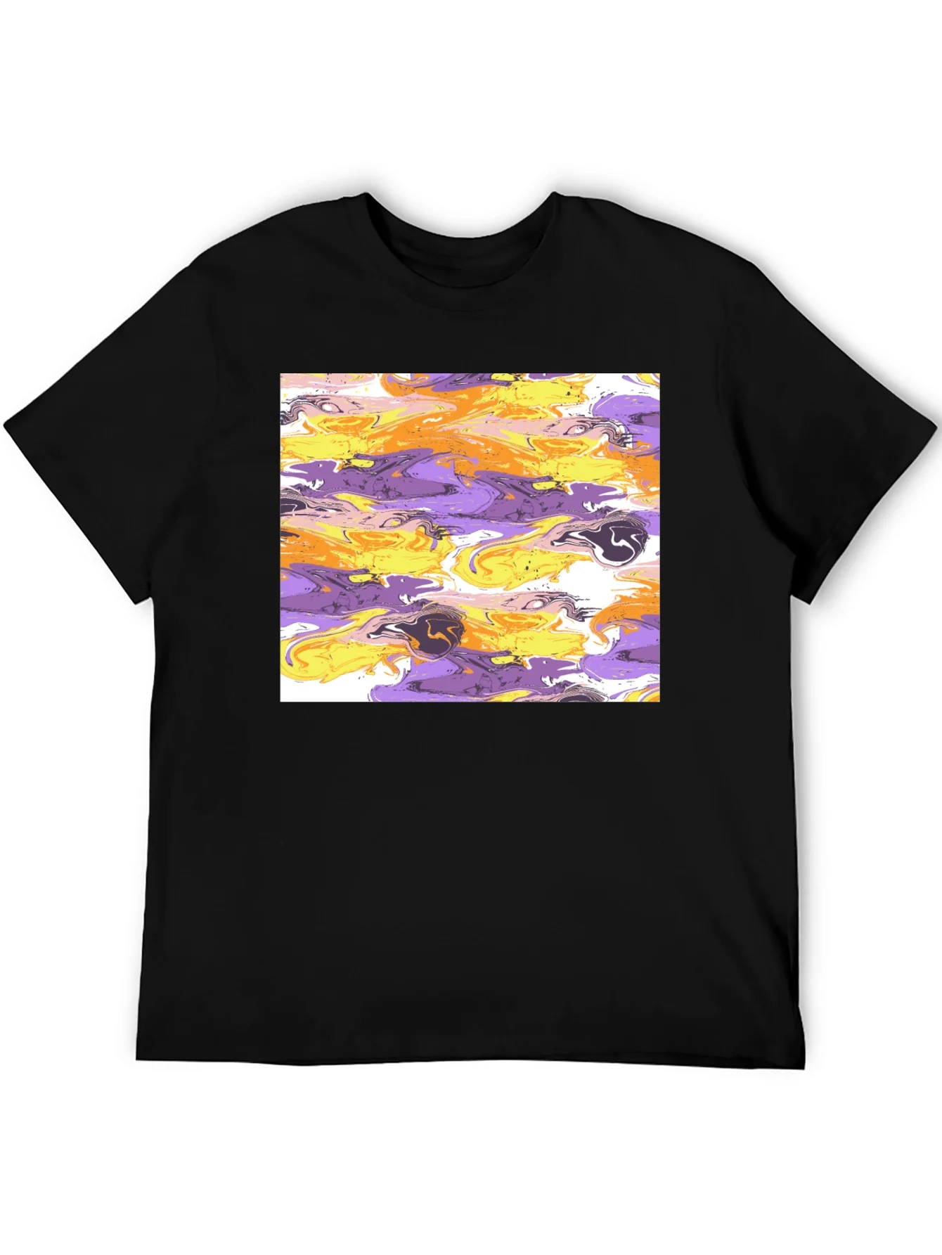 Rebbecca Abstract Swirl Graphic Black T-Shirt