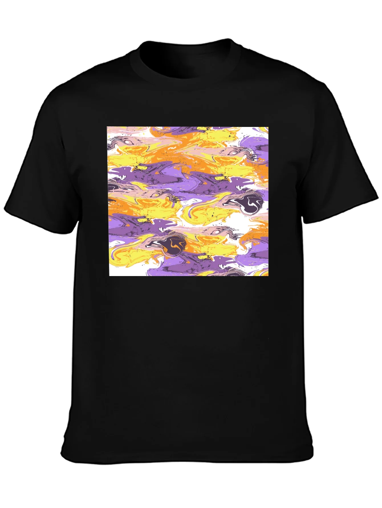 Rebbecca Abstract Swirl Graphic Black T-Shirt