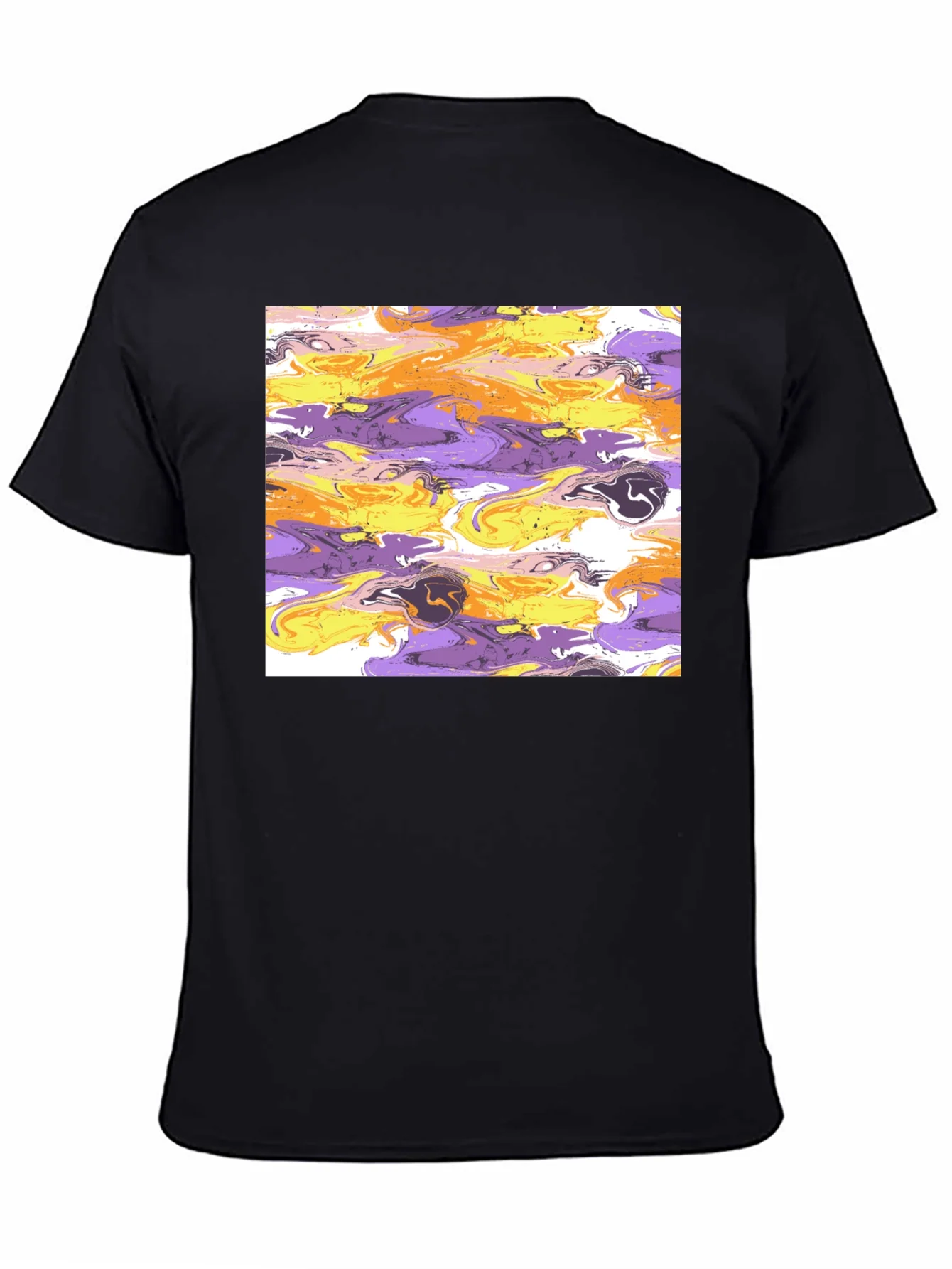 Rebbecca Abstract Swirl Graphic Black T-Shirt