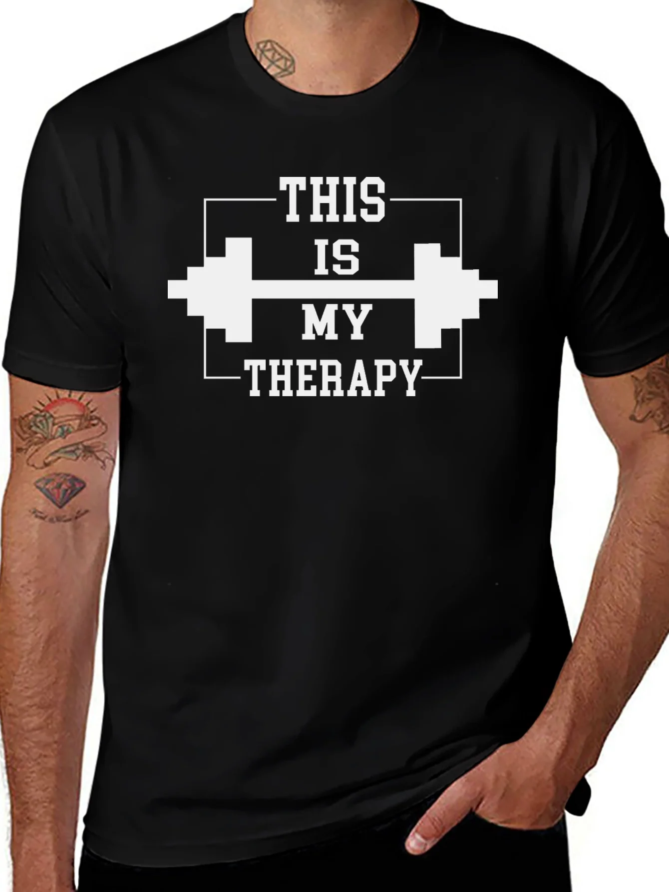 Camiseta Negra de Entrenamiento: Mi Terapia