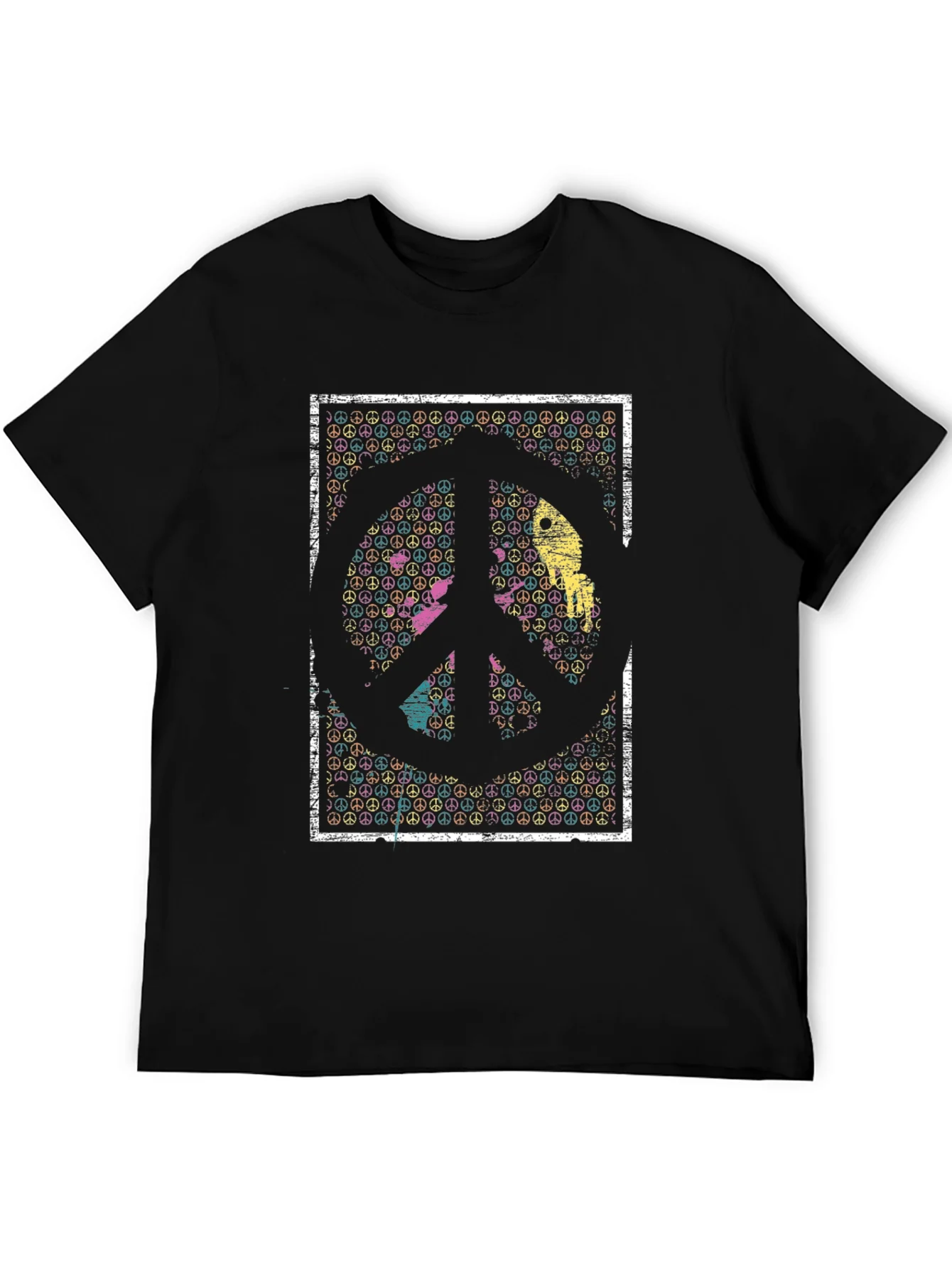 Camiseta Negra con S¨ªmbolo de la Paz Retro