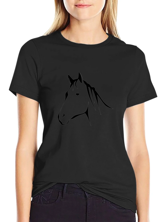 Rebbecca Mens Black Horse Graphic Tee | Casual Comfort