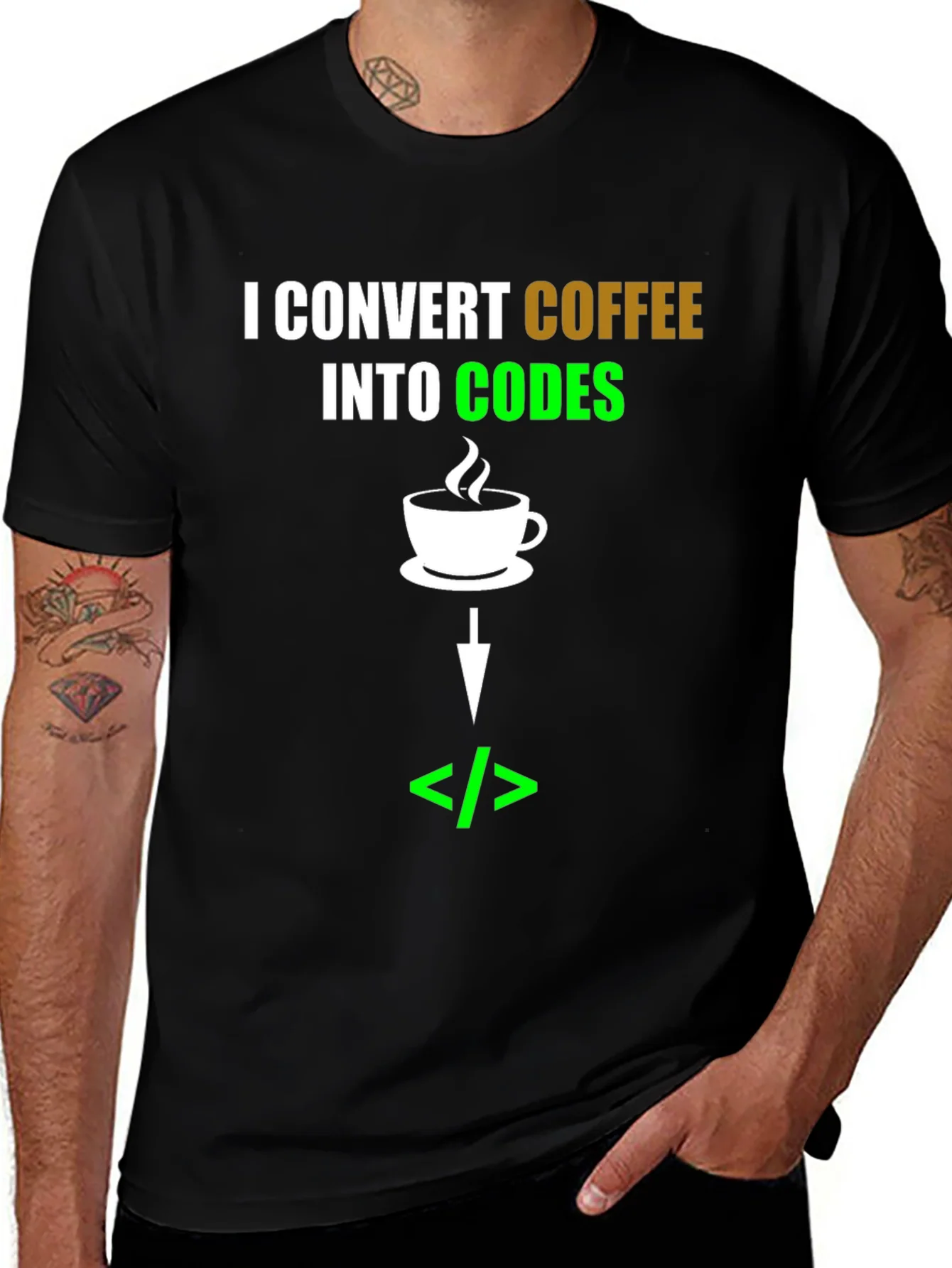 Rebbecca Coffee to Code Converter T-Shirt - Programmer Gift